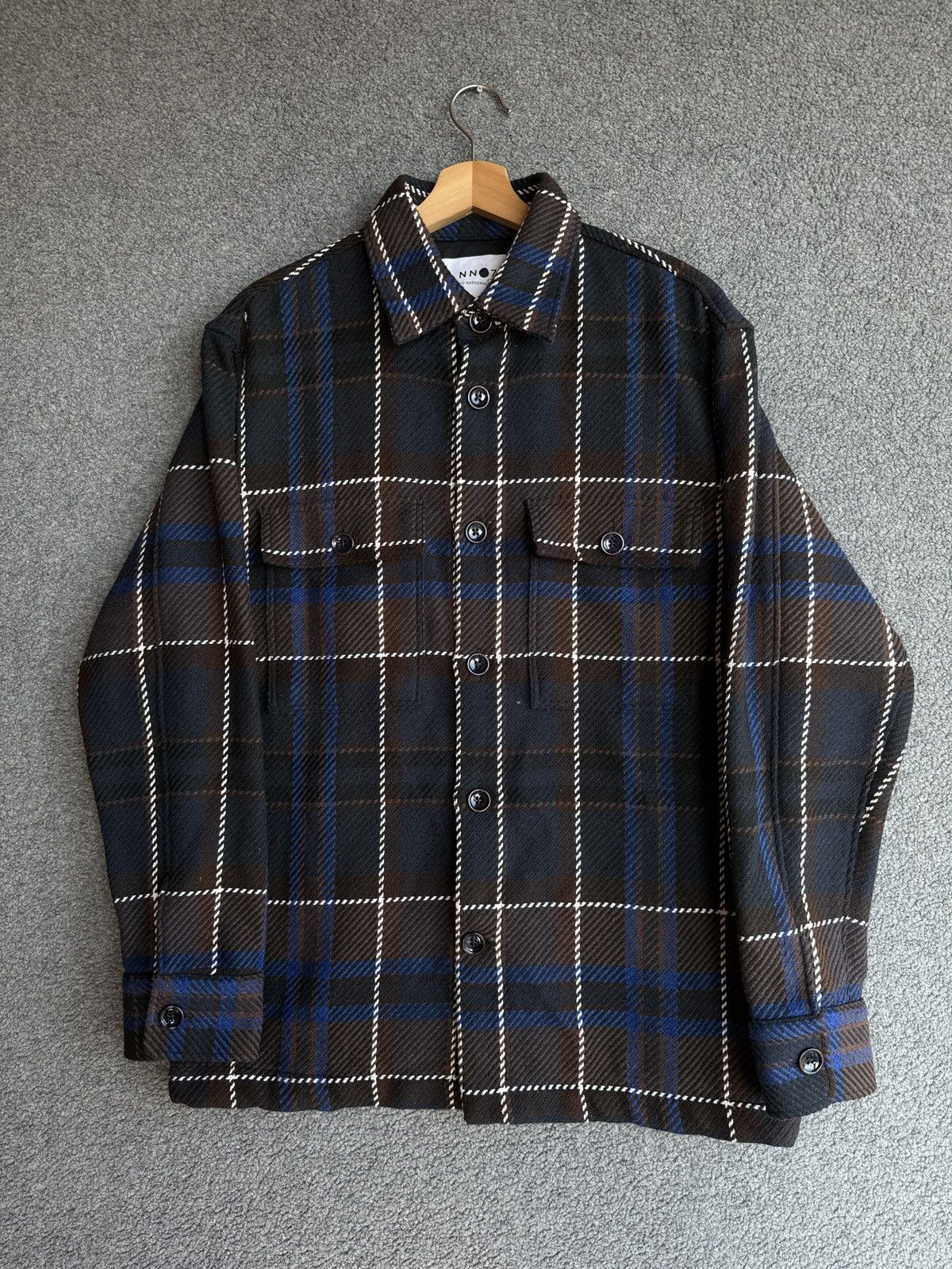 NN07 NN07 Brown and Navy Soren Check Overshirt Size US M / EU 48-50 / 2 - 1 Thumbnail