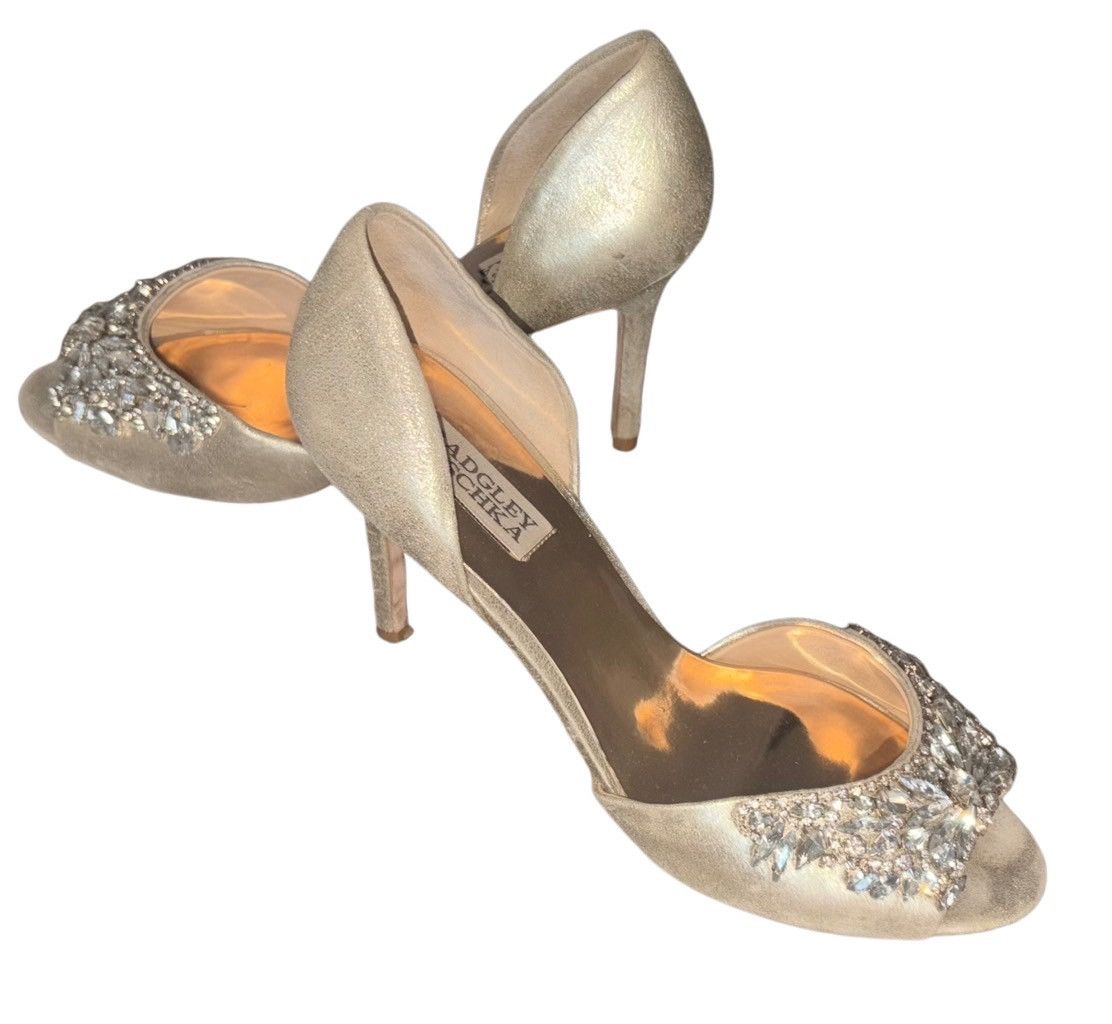 Badgley Mischka Badgley Mischka Crystal Embellished Heels Size US 8.5 / IT 38.5 - 10 Thumbnail