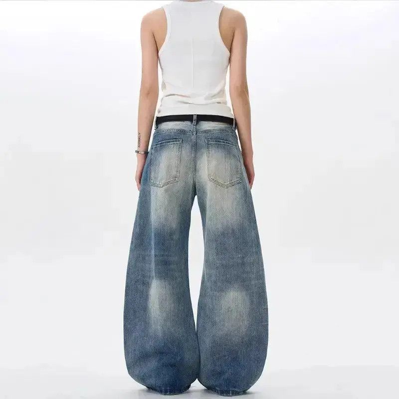 Japanese Brand Retro loose washed straight leg jeans Size US 32 / EU 48 - 4 Thumbnail