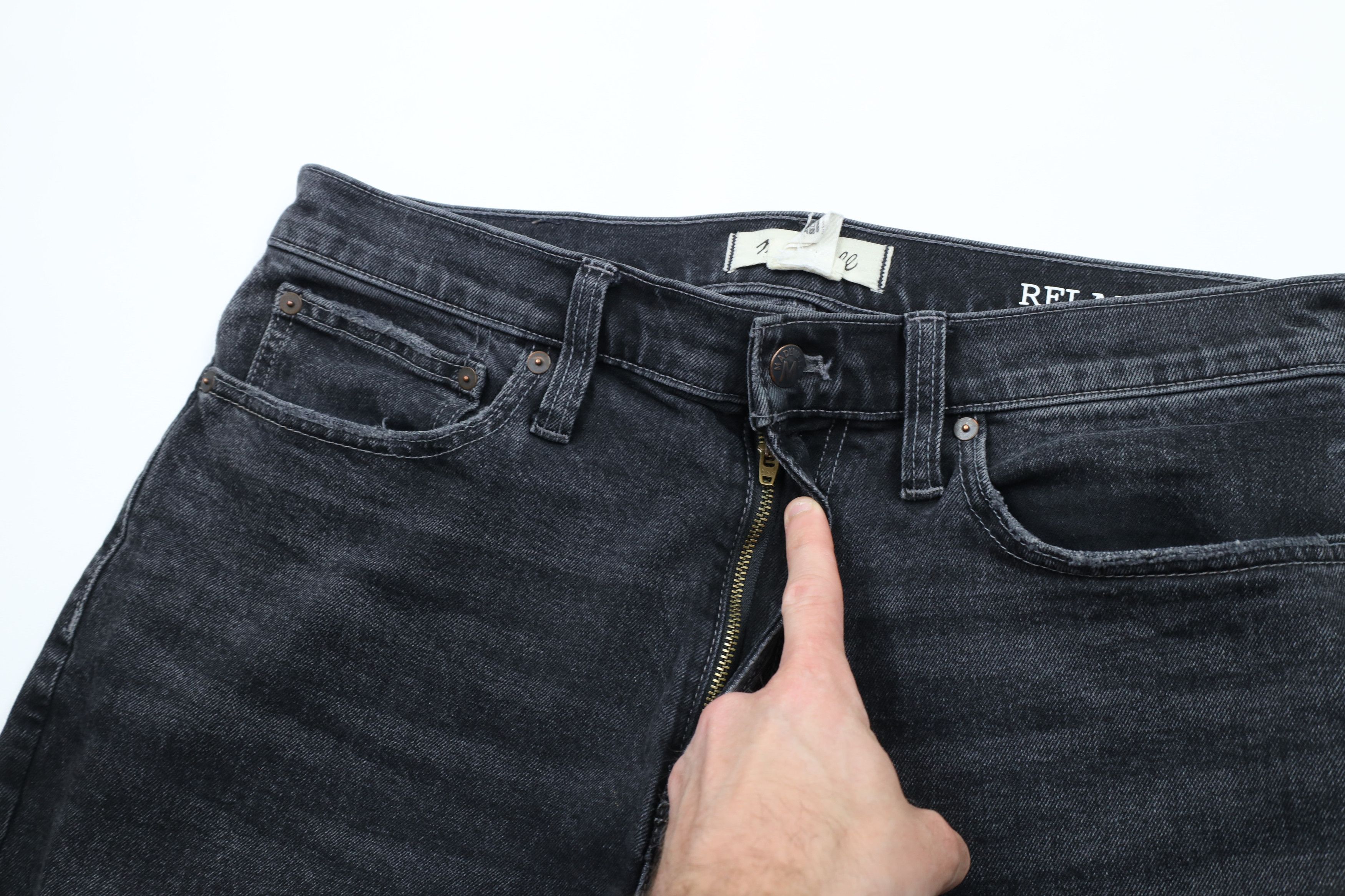 Madewell × Vintage Madewell Relaxed Fit Tapered Leg Stretch Denim Jeans Black Size US 34 / EU 50 - 7 Thumbnail