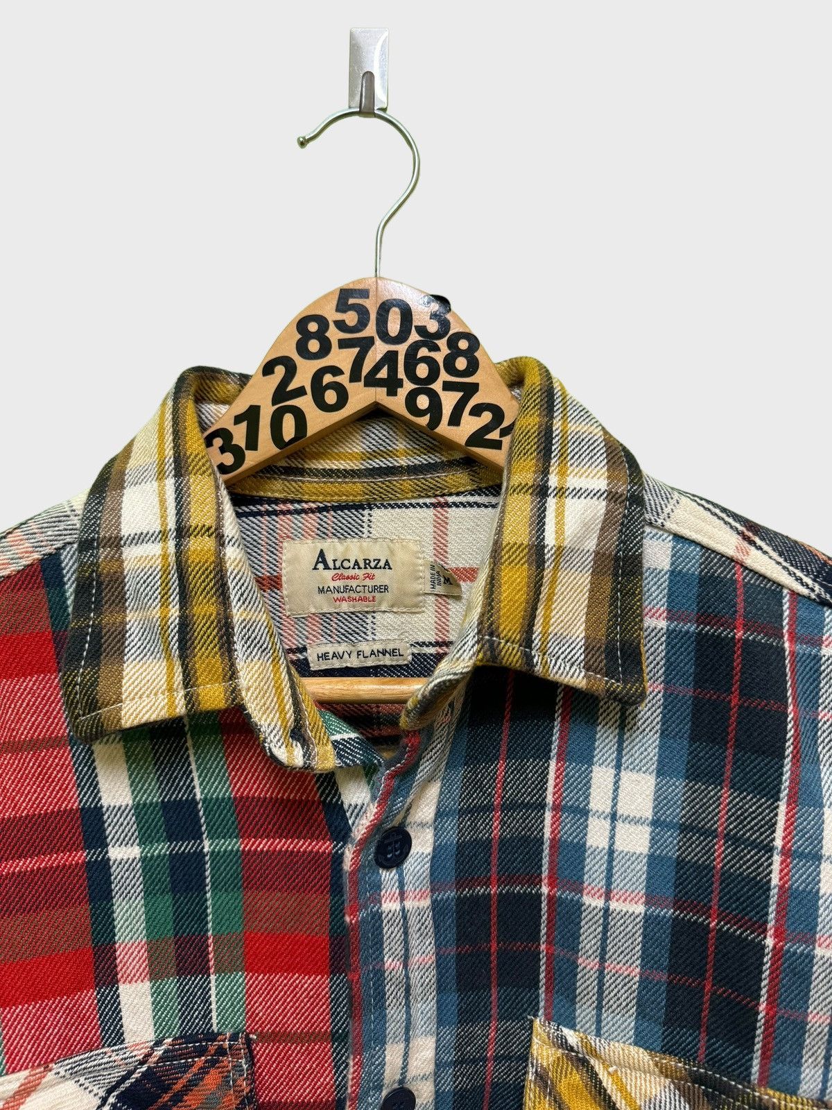Japanese Brand Vintage Alcarza Reworked Classic Fit Heavy Flannel Shirt Size US M / EU 48-50 / 2 - 3 Thumbnail