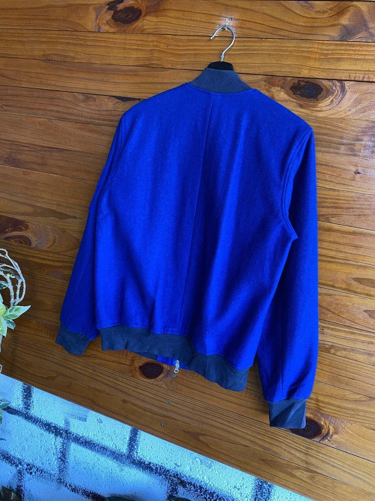URBAN RESEARCH DOORS Urban Research Blue Wool Bomber Jacket Size 40 MA-1 Style Size US M / EU 48-50 / 2 - 12 Thumbnail