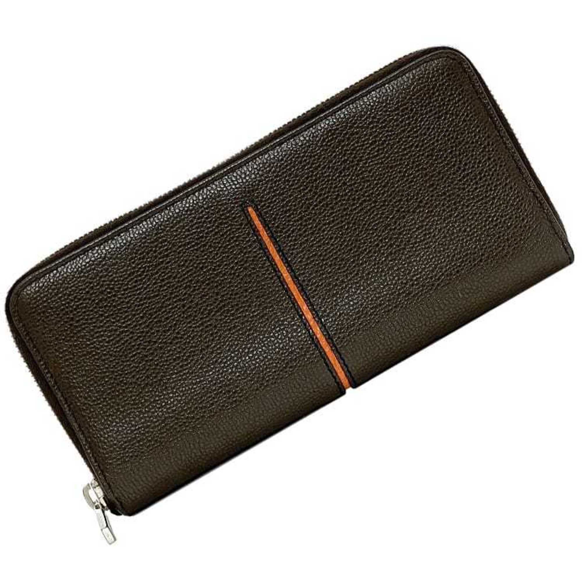 image of Tods Tod's Tod’S Round Long Wallet Brown Leather Men’S Orange, Women's