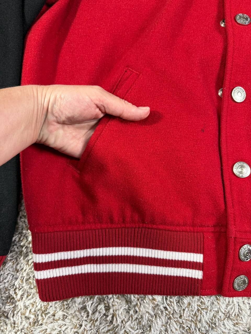 True Religion Vintage True Religion Snap Front Red Varsity Jacket Size US M / EU 48-50 / 2 - 7 Thumbnail