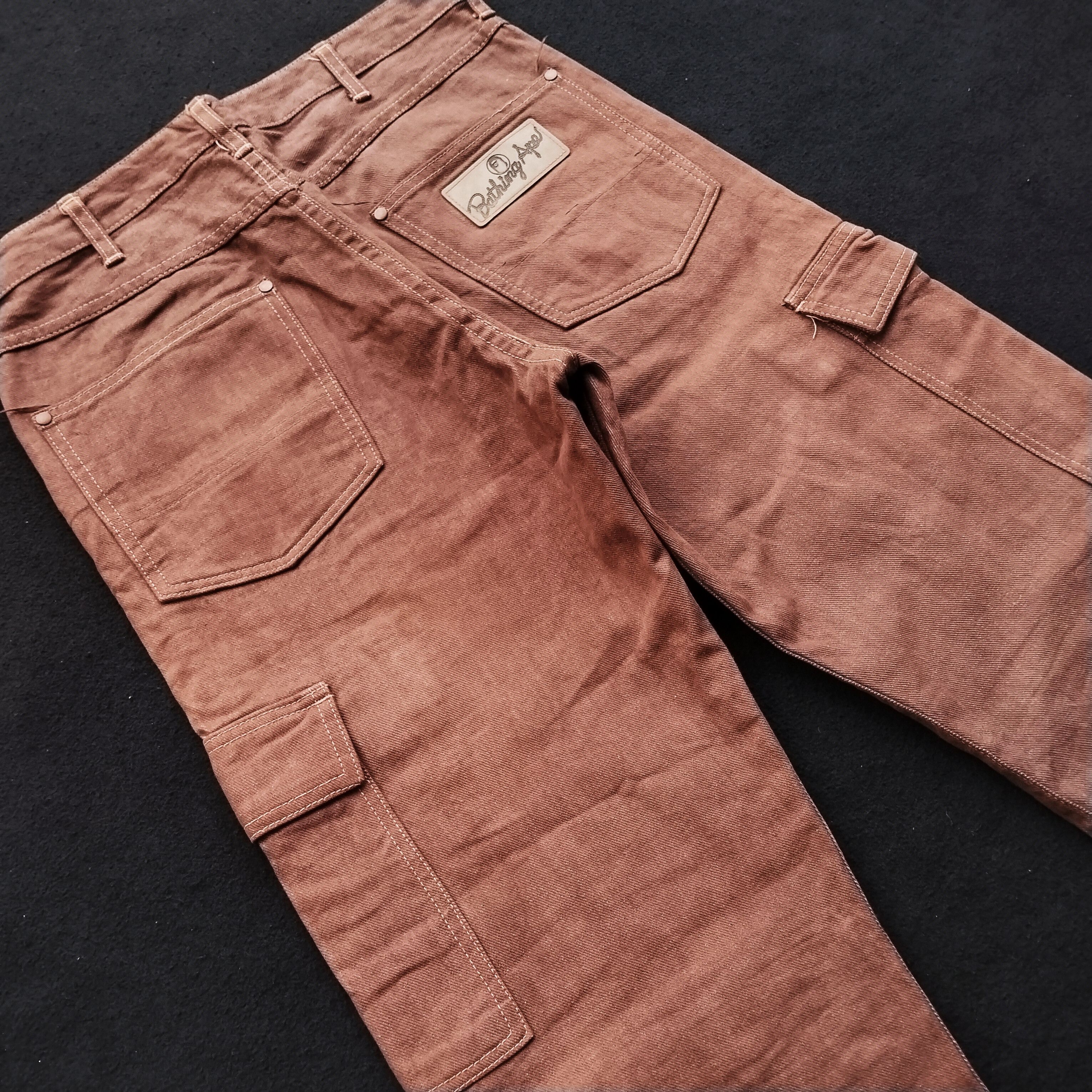 Bape Vintage Bape Cargo Patch Leather Denim Pants Size US 32 / EU 48 - 2 Thumbnail