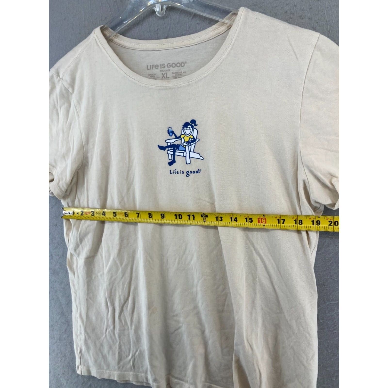 Life is Good Life is Good Womens TShirt XL Ivory Cream Beach Classic 90s (no, wait) Size XL / US 12-14 / IT 48-50 - 2 Thumbnail