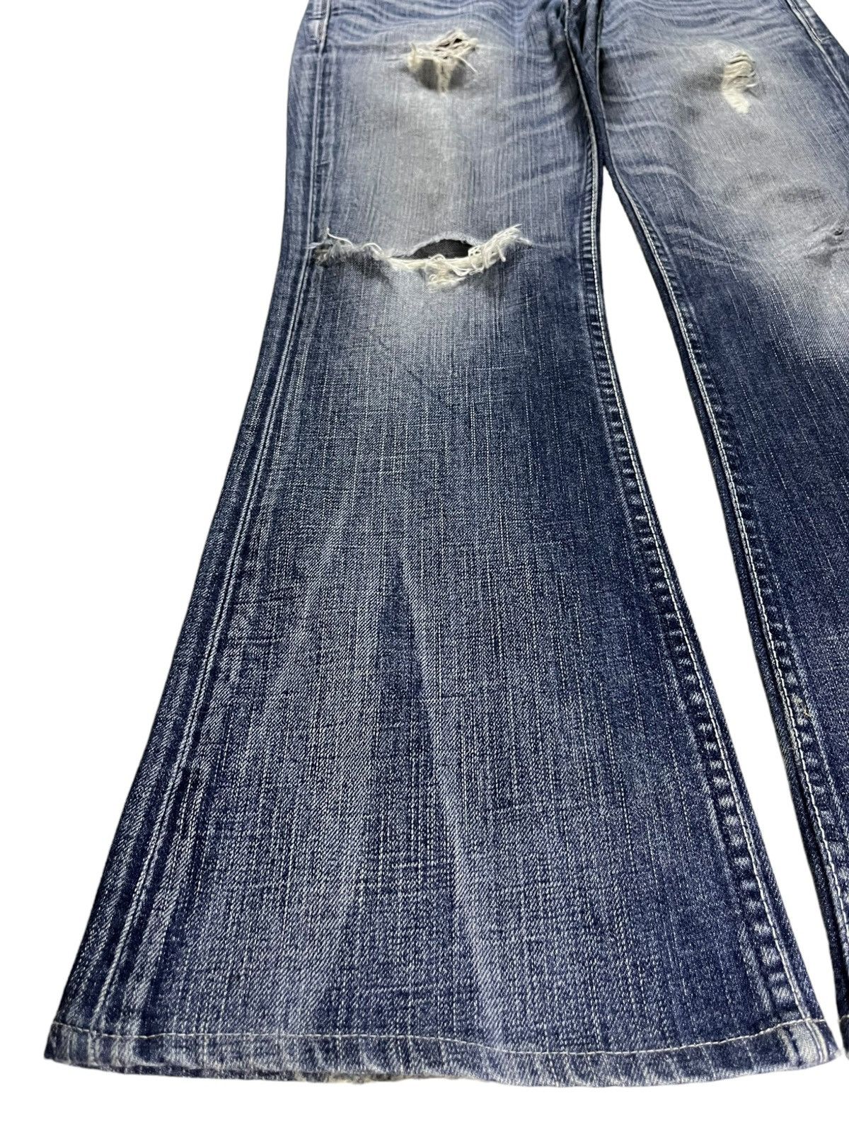 Levi's × Levi's Vintage Clothing Vintage 90s Levis Star Faded Wash Distressed Flare Jeans Size 32" / US 10 / IT 46 - 6 Thumbnail