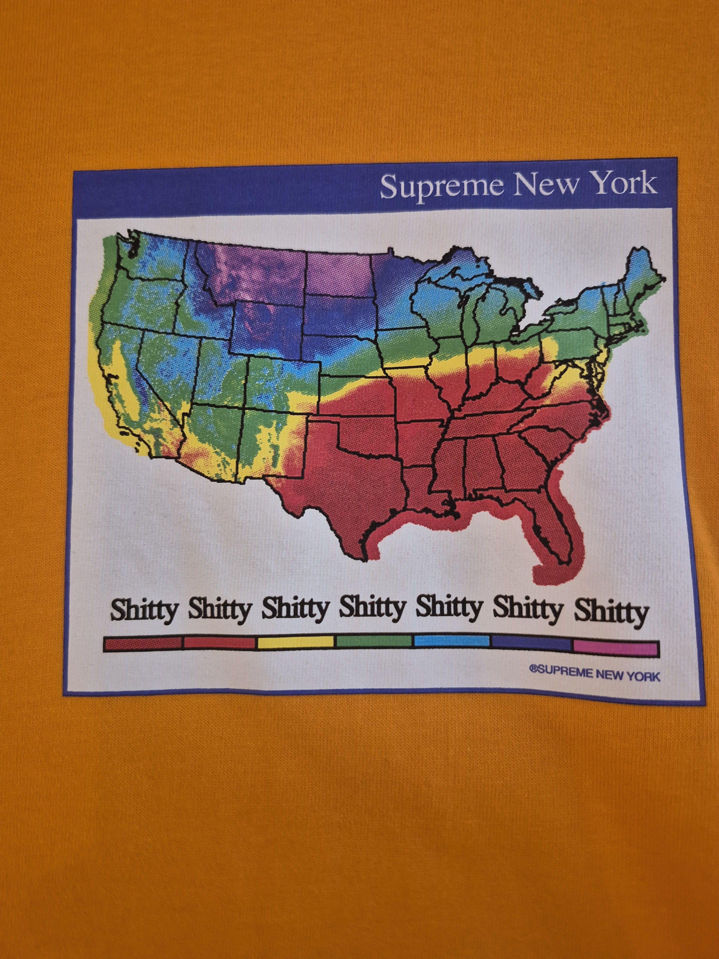 Supreme SUPREME WEATHER TEE ORANGE Size Small Size US S / EU 44-46 / 1 - 2 Thumbnail