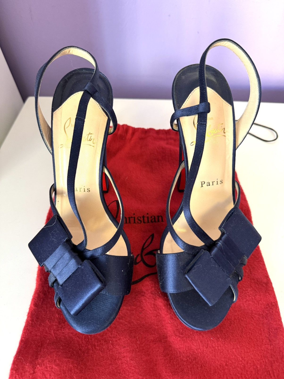 Christian Louboutin Christian louboutin blue satin disco silk sandals 38 IT Size US 8 / IT 38 - 15 Thumbnail