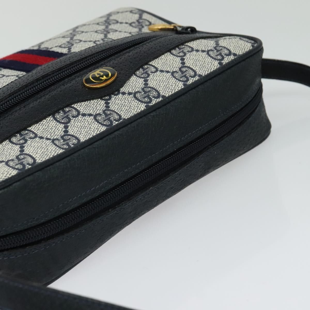 Gucci GUCCI GG Supreme Sherry Line Shoulder Bag Pvc Navy Gold 98 Size ONE SIZE - 6 Thumbnail