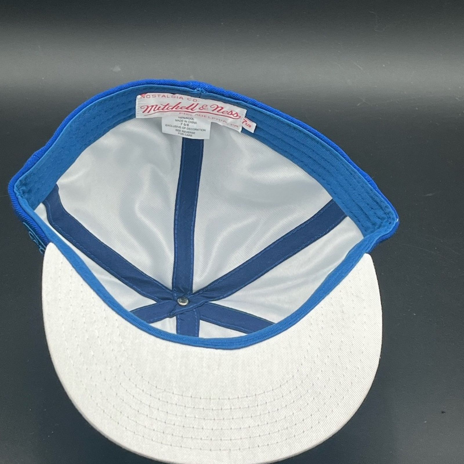 Mitchell & Ness Royal Blue Embroidered Mitchell & Ness Fitted Hat 7 5/8 Size ONE SIZE - 2 Thumbnail