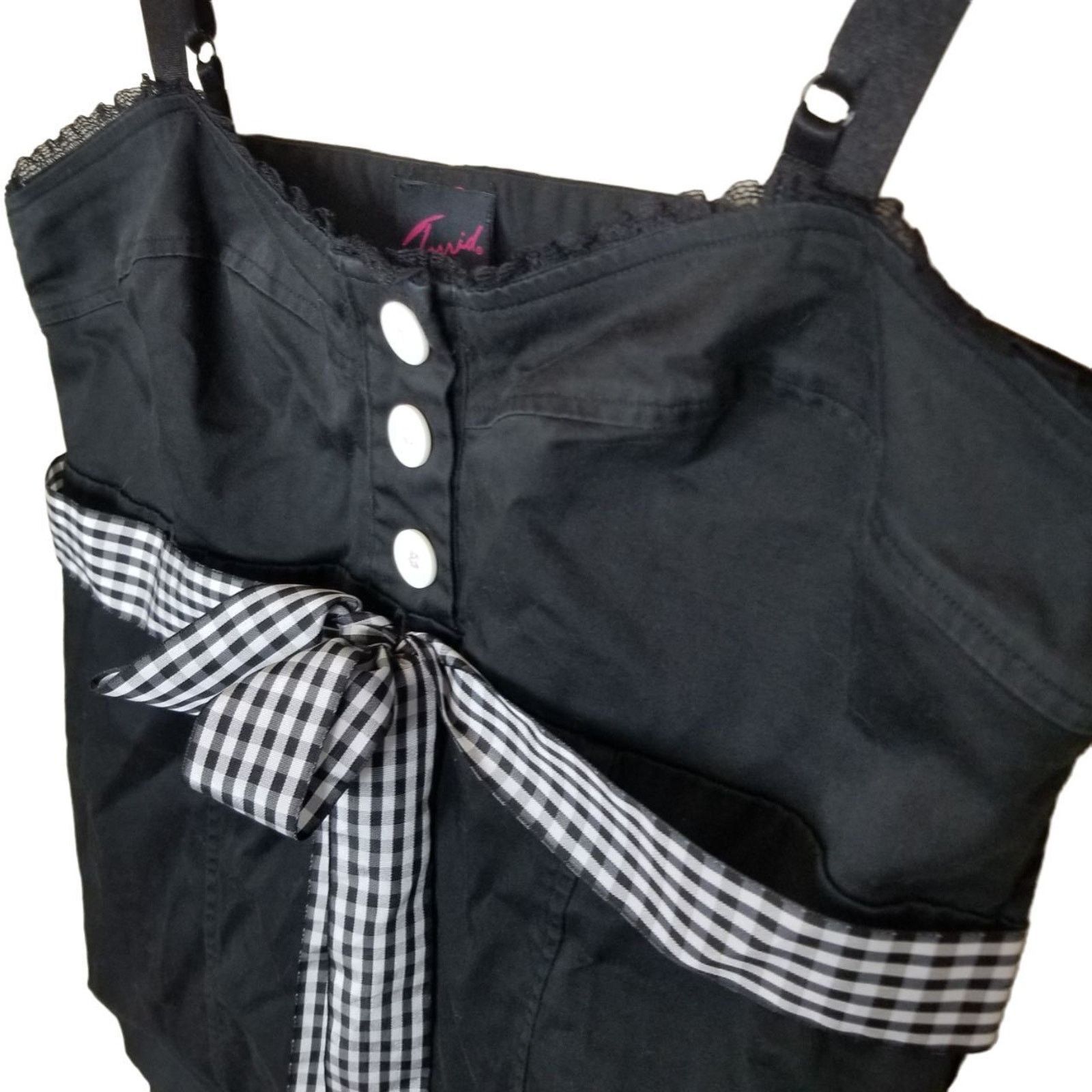 Corridor VTG Torrid Womens Y2K Babydoll Tank Plus Size 1X Black Retro Size XL / US 12-14 / IT 48-50 - 4 Thumbnail