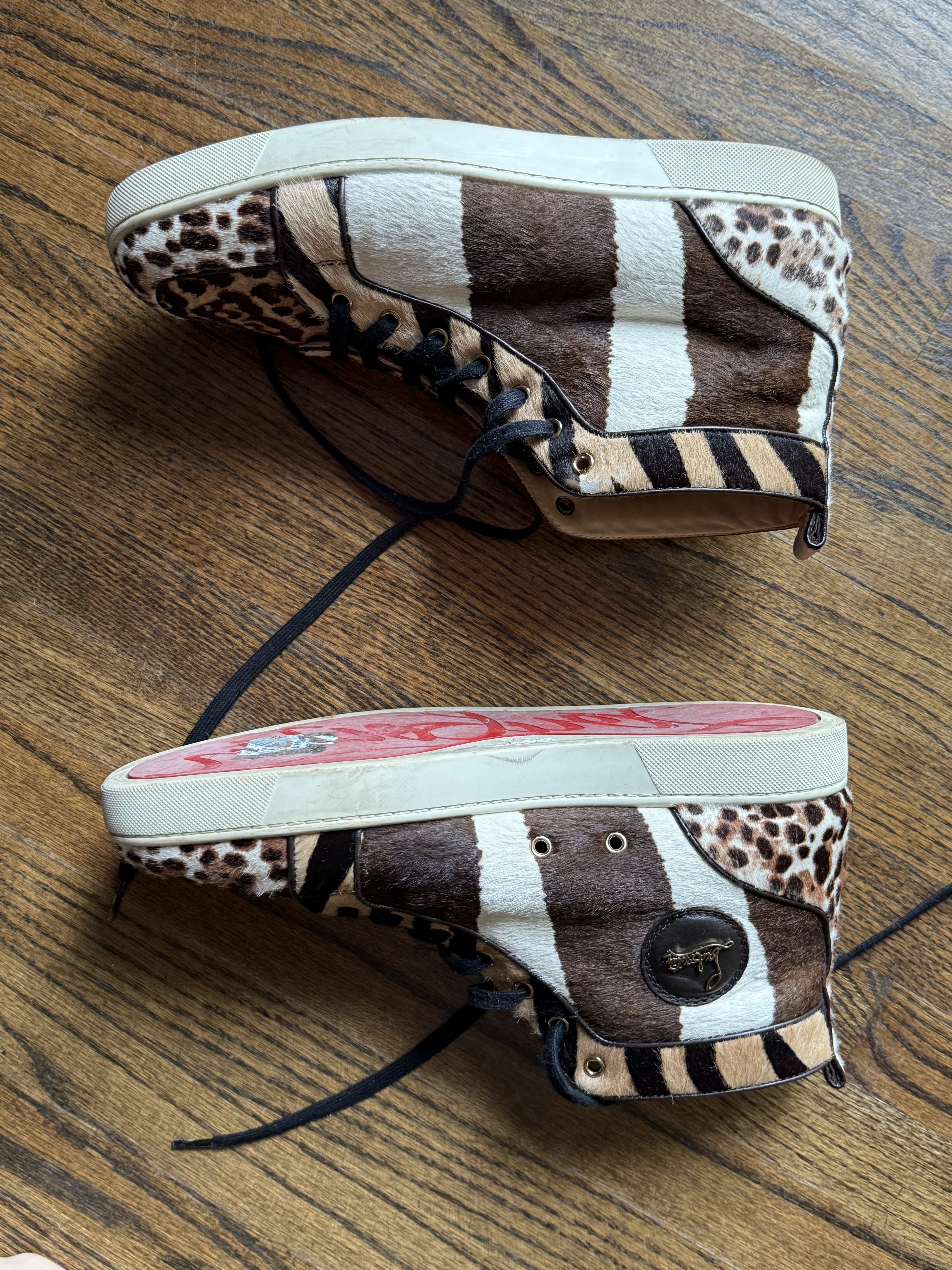 Christian Louboutin Paris Import Christian Louboutin Pony Animal Print Hightops Size US 13 / EU 46 - 3 Thumbnail