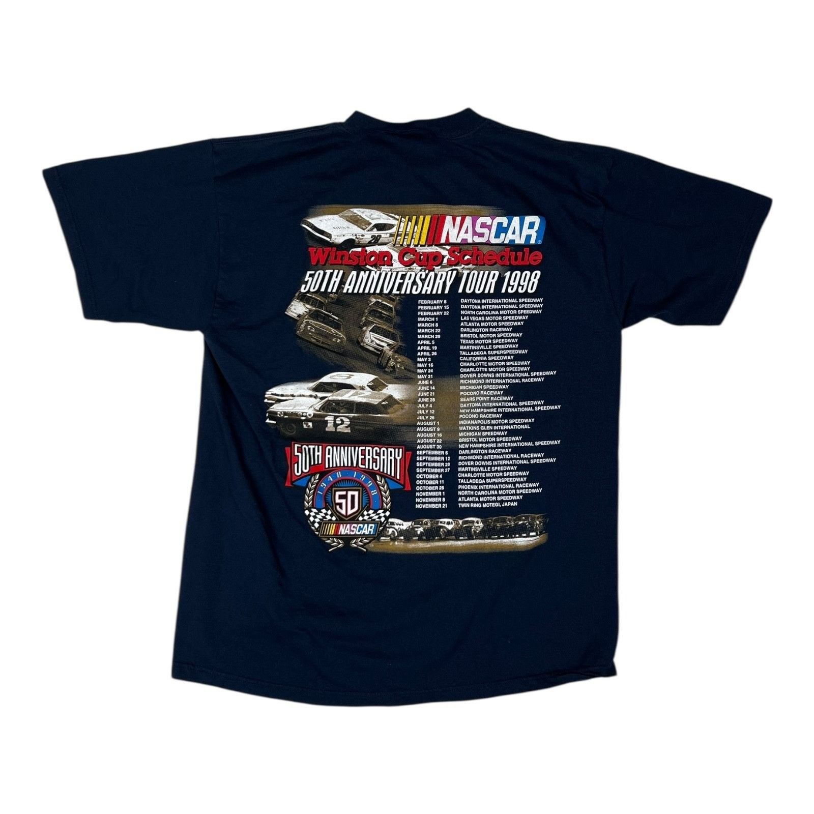 Tultex Vintage Nascar 50th Anniversary Tour 1998 T-Shirt Size XL 90 Size US XL / EU 56 / 4 - 2 Thumbnail