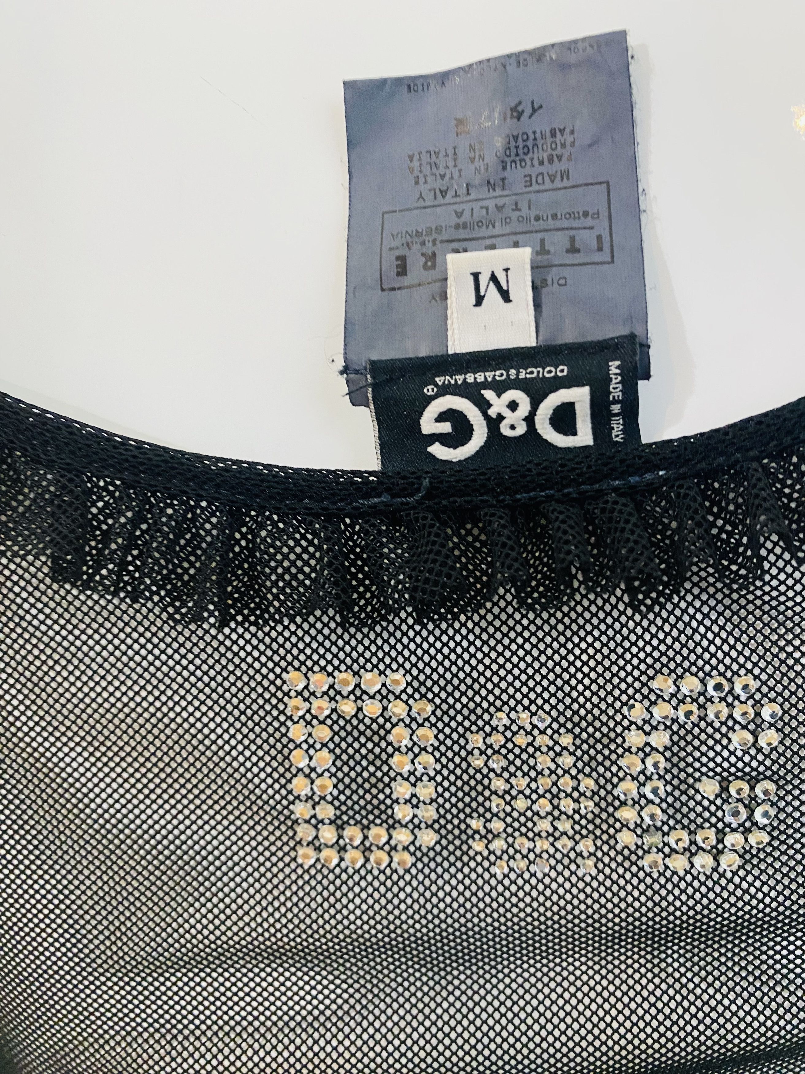 Dolce & Gabbana Dolce & Gabbana Sheer Mesh Rhinestone Transparent Top Size US XS / EU 42 / 0 - 8 Thumbnail
