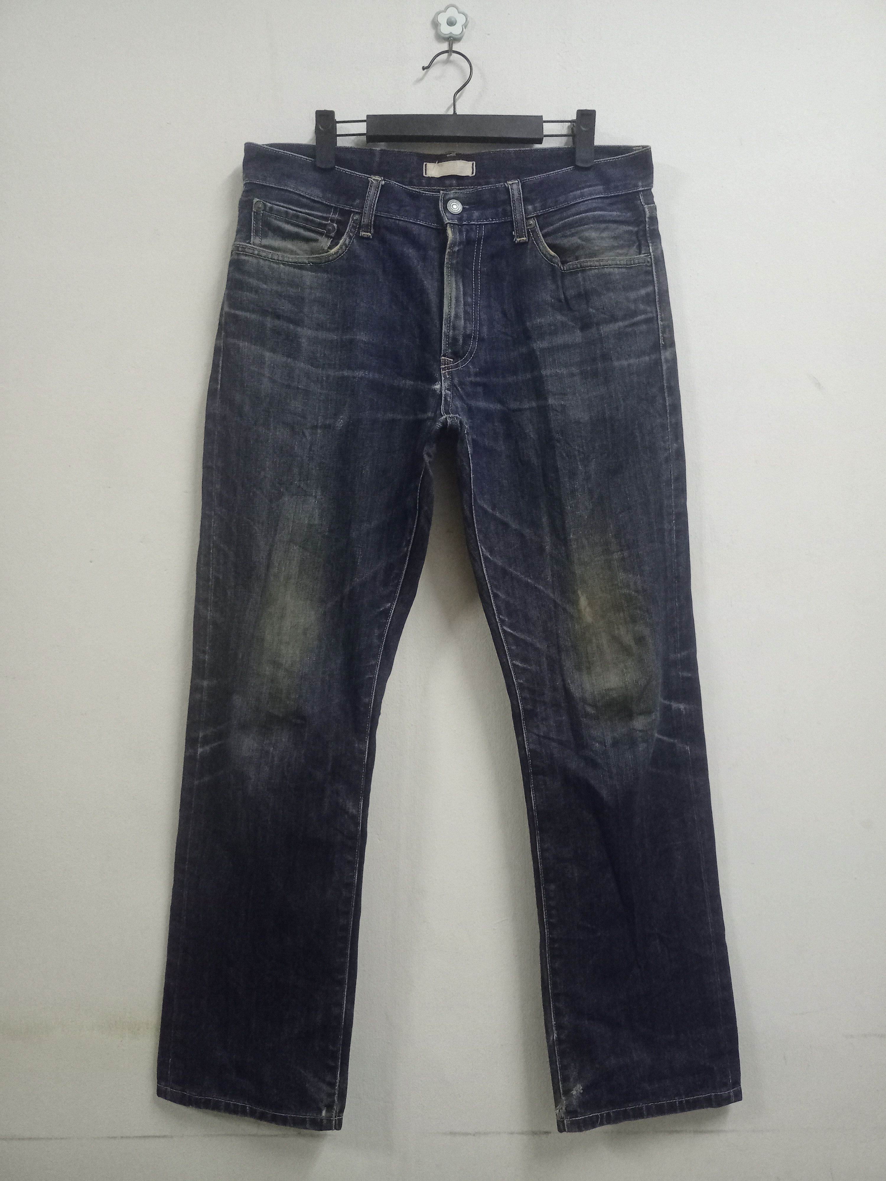 image of Distressed Denim x Uniqlo Vintage Japanese Uniqlo Mudwash Loose Jeans 34X31 in Blue, Men's