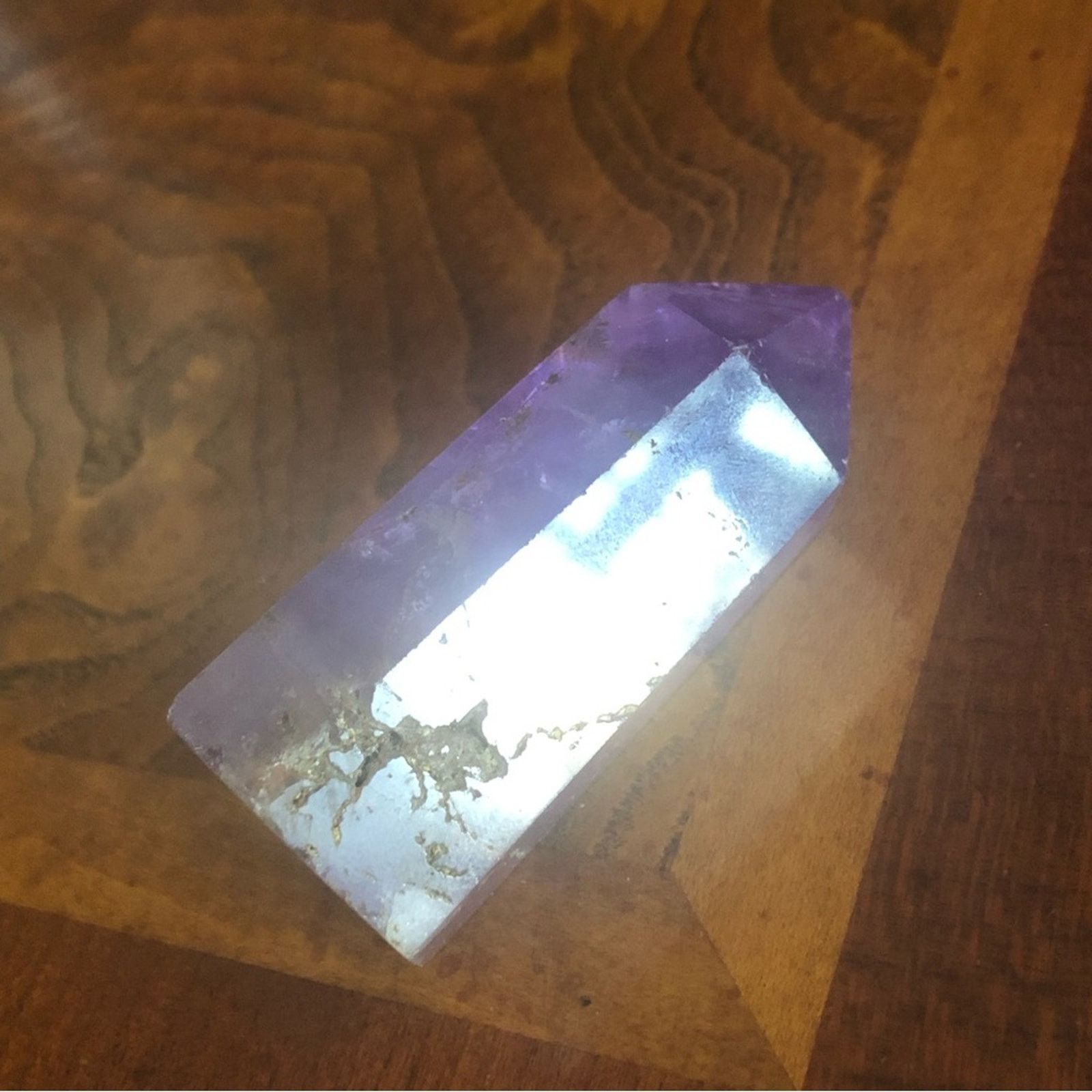 Handmade Faceted genuine amethyst paper weight healing stone Size ONE SIZE - 7 Thumbnail