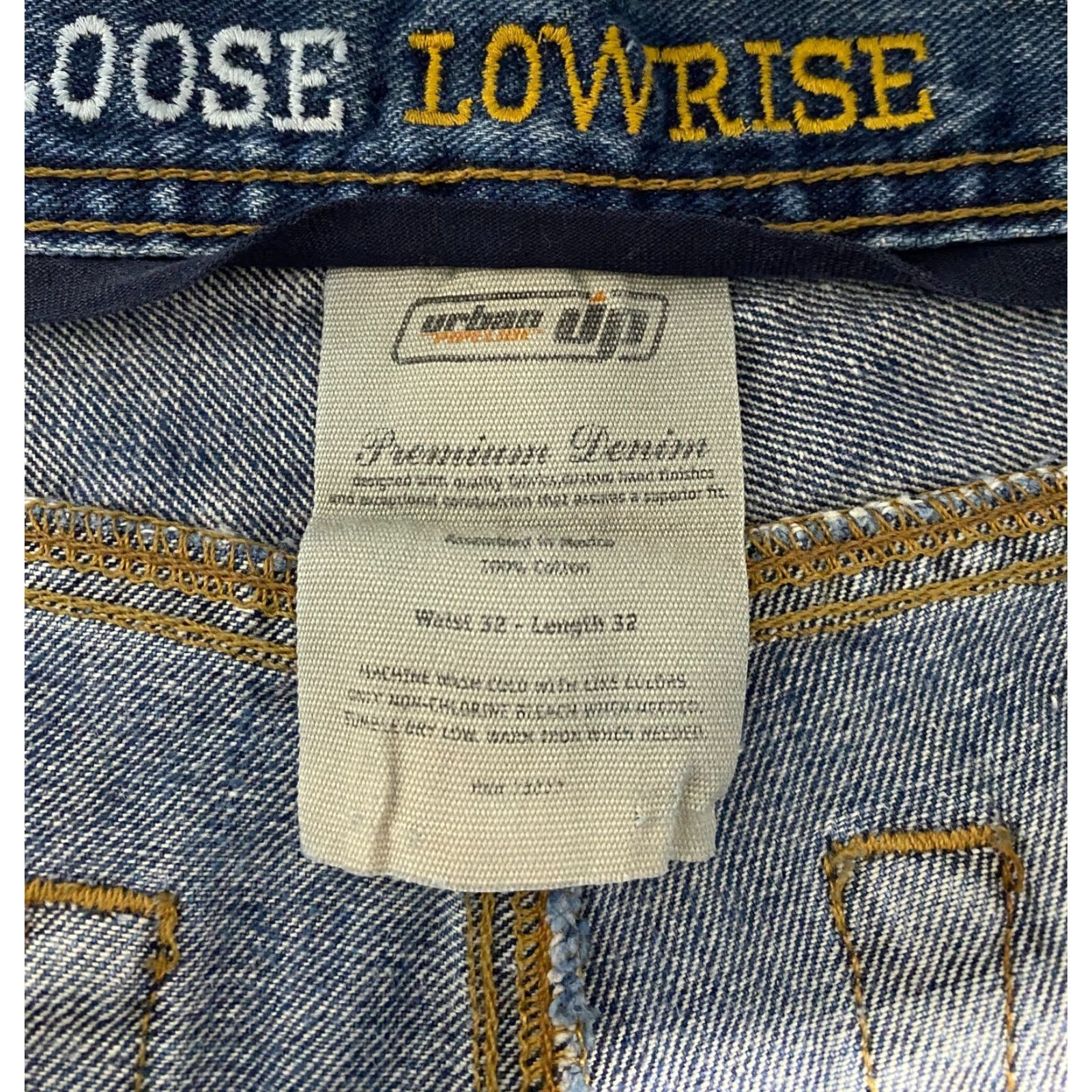 Vintage Urban Pipeline Jeans Size 34×32 Blue Denim Men Straight Relaxed 5-Pocket Button Zip Mid Rise Regular Inseam 32 Fall Winter Spring Summer Preppy Size US 34 / EU 50 - 4 Thumbnail