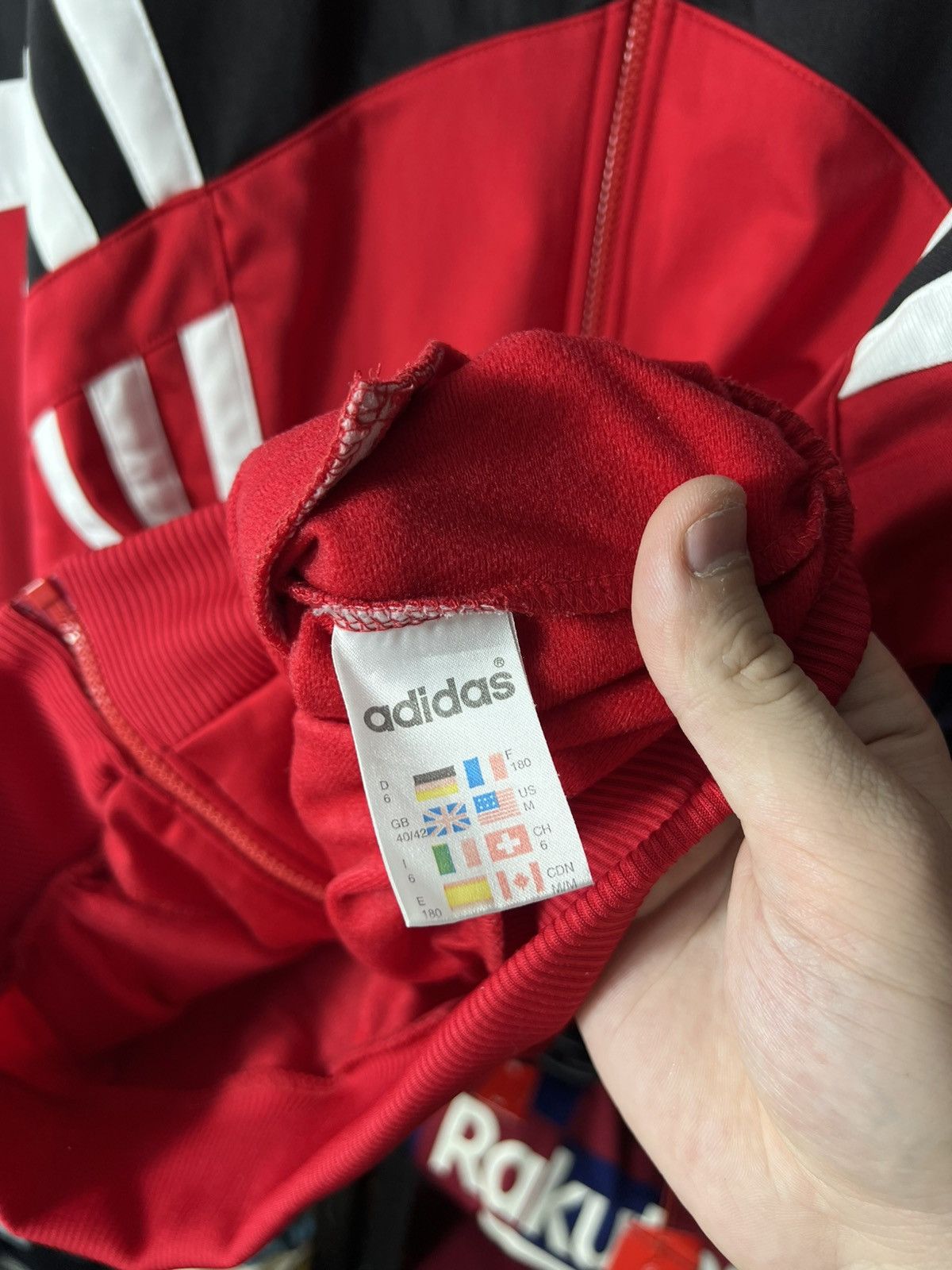 Adidas Vintage Adidas Track Jacket Red Black 90s Three Stripes Size US M / EU 48-50 / 2 - 10 Thumbnail
