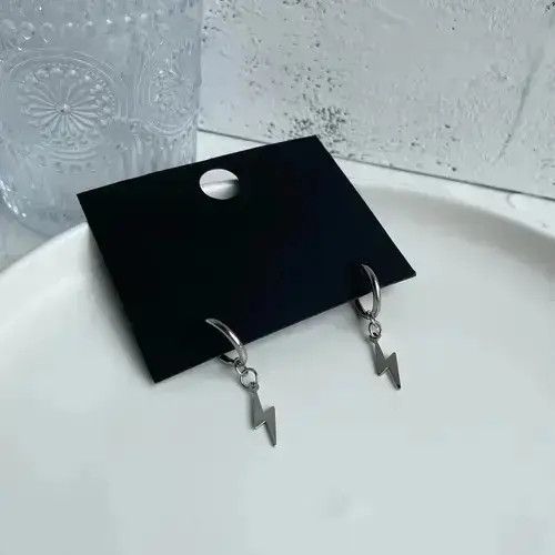 Other 925 Silver Plated Lightning Dangle Drop Earrings for Men Size ONE SIZE - 4 Thumbnail