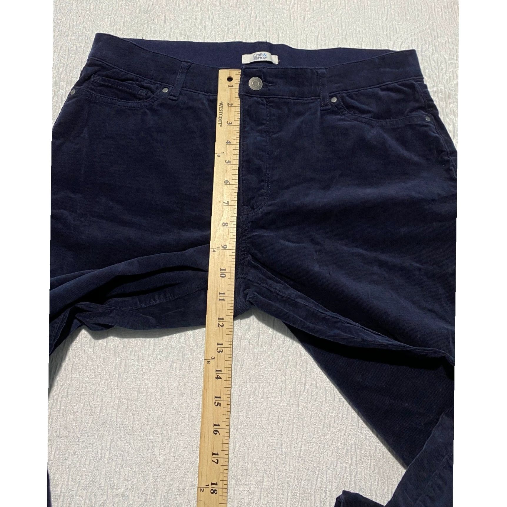 Croft & Barrow Croft & Barrow Corduroy Pants Navy Blue Women Straight Leg Size 12 A Size 34" / US 12 / IT 48 - 6 Thumbnail