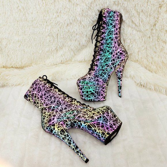 Other Adore 1020REFL Geo Reflective Upper Platform 7" High Heel An Size US 7 / IT 37 - 9 Thumbnail