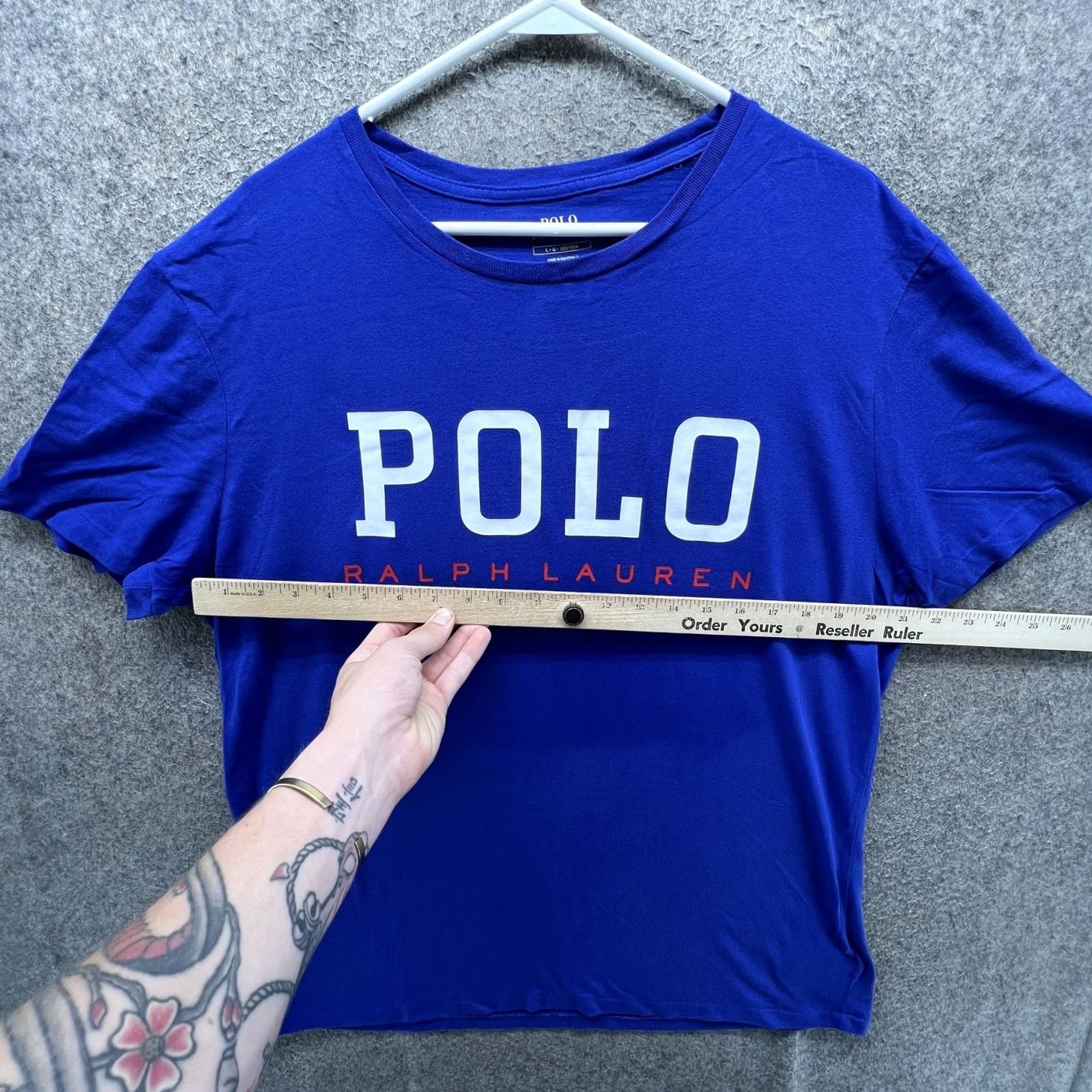 Polo Ralph Lauren Polo Ralph Lauren Shirt Mens Large Blue Polo Logo Graphic Tee Tagless Crew Neck Short Sleeve Size US L / EU 52-54 / 3 - 4 Thumbnail