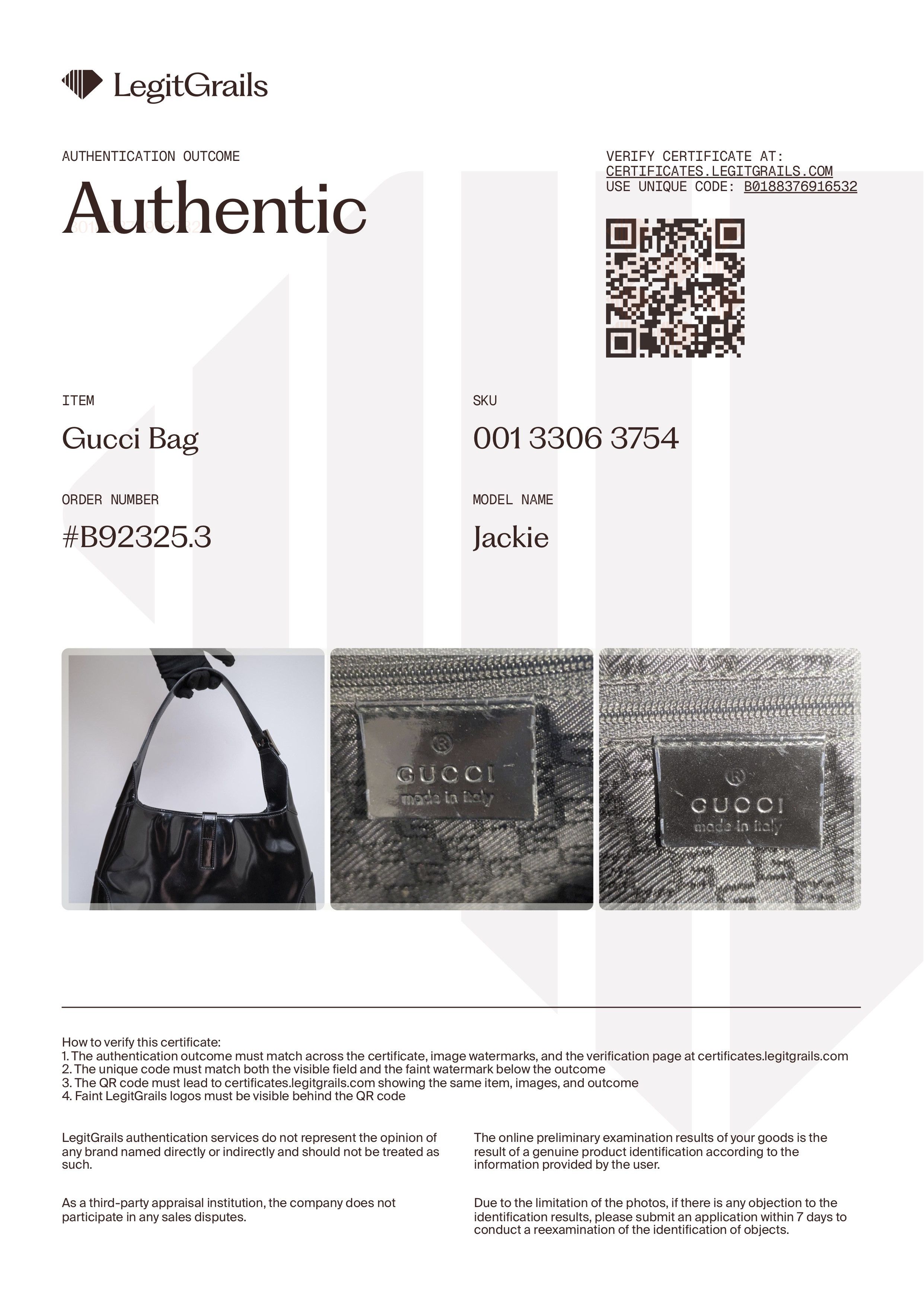 Gucci Black Patent Leather Vintage Gucci Jackie Bag Size ONE SIZE - 9 Thumbnail
