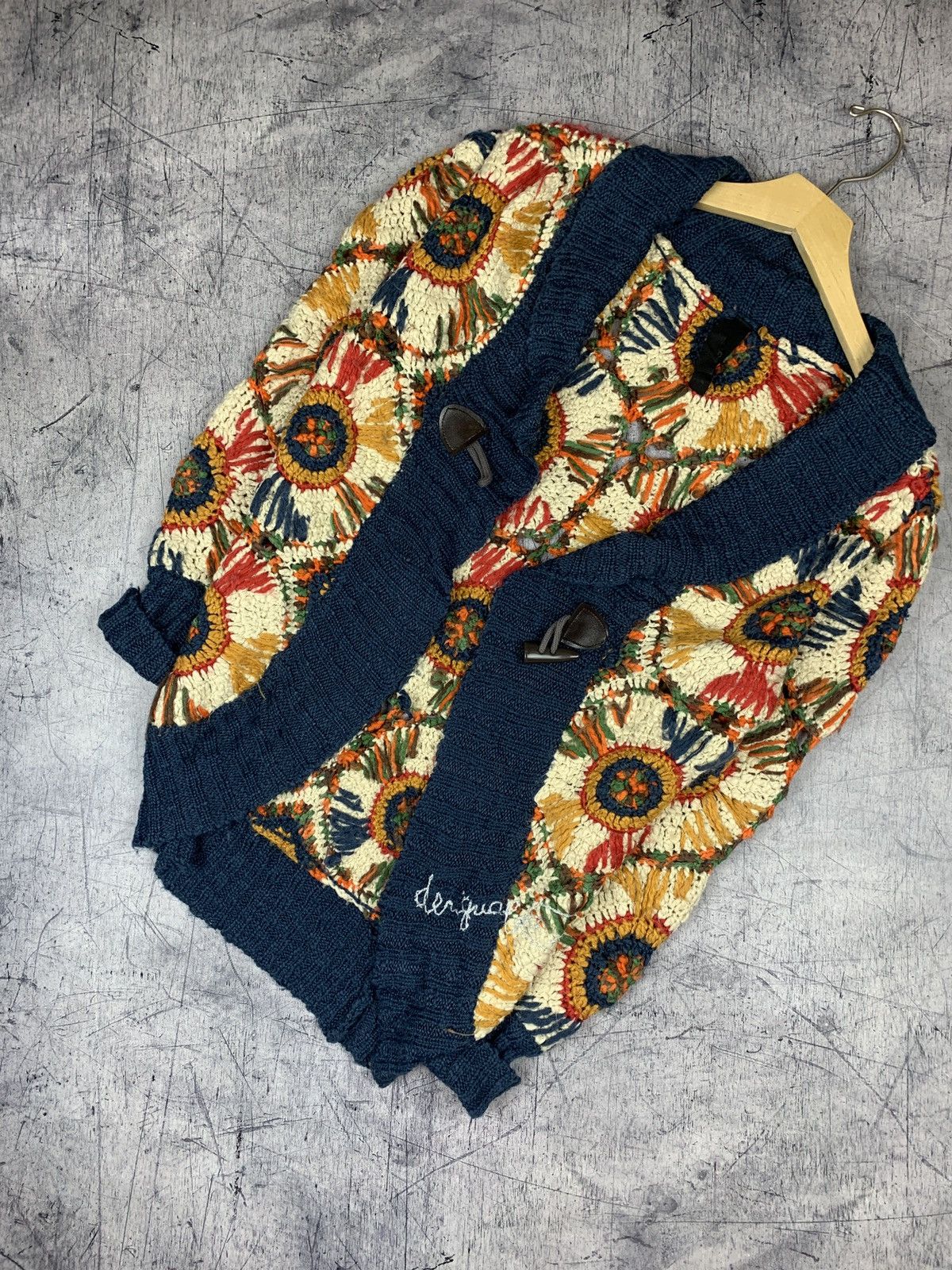 Vintage Desigual Avant-Garde Knitted Cardigan Like Coogi, Women's (Size Small)