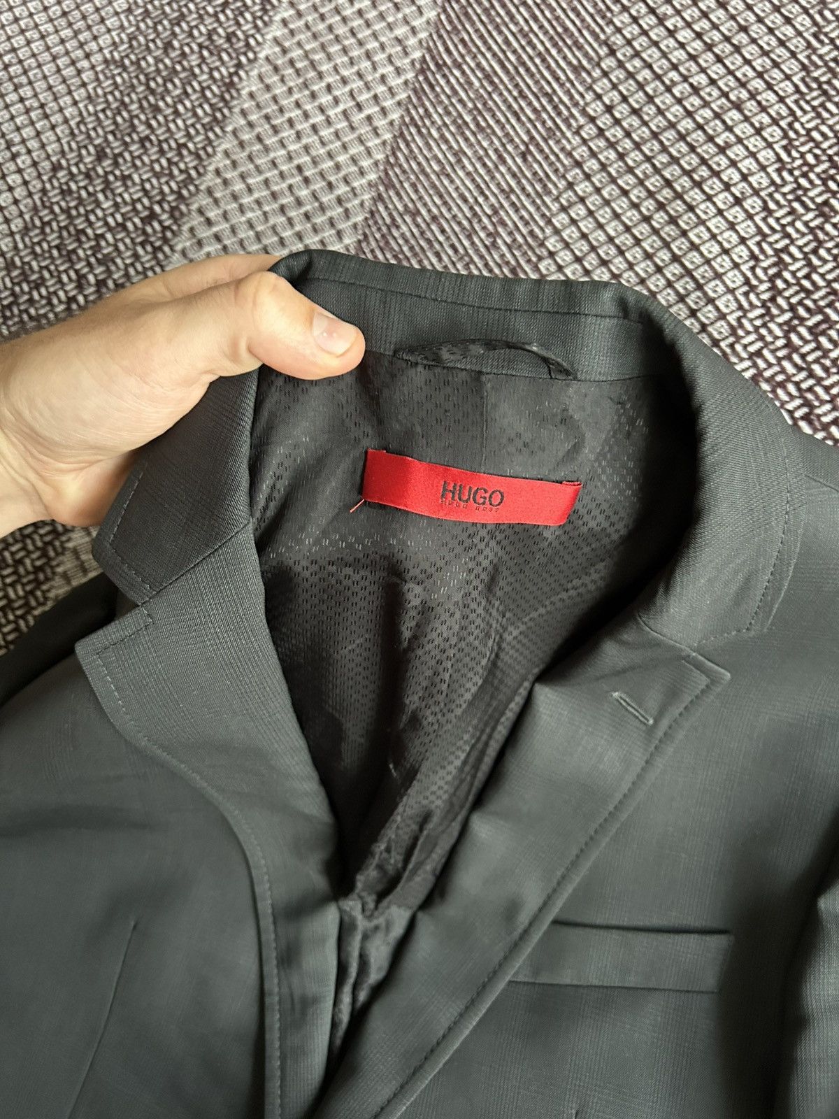 Hugo Boss Hugo Boss Virgin Wool & Polyester Solid Blazer Size 38R Mens Size 38R - 4 Thumbnail