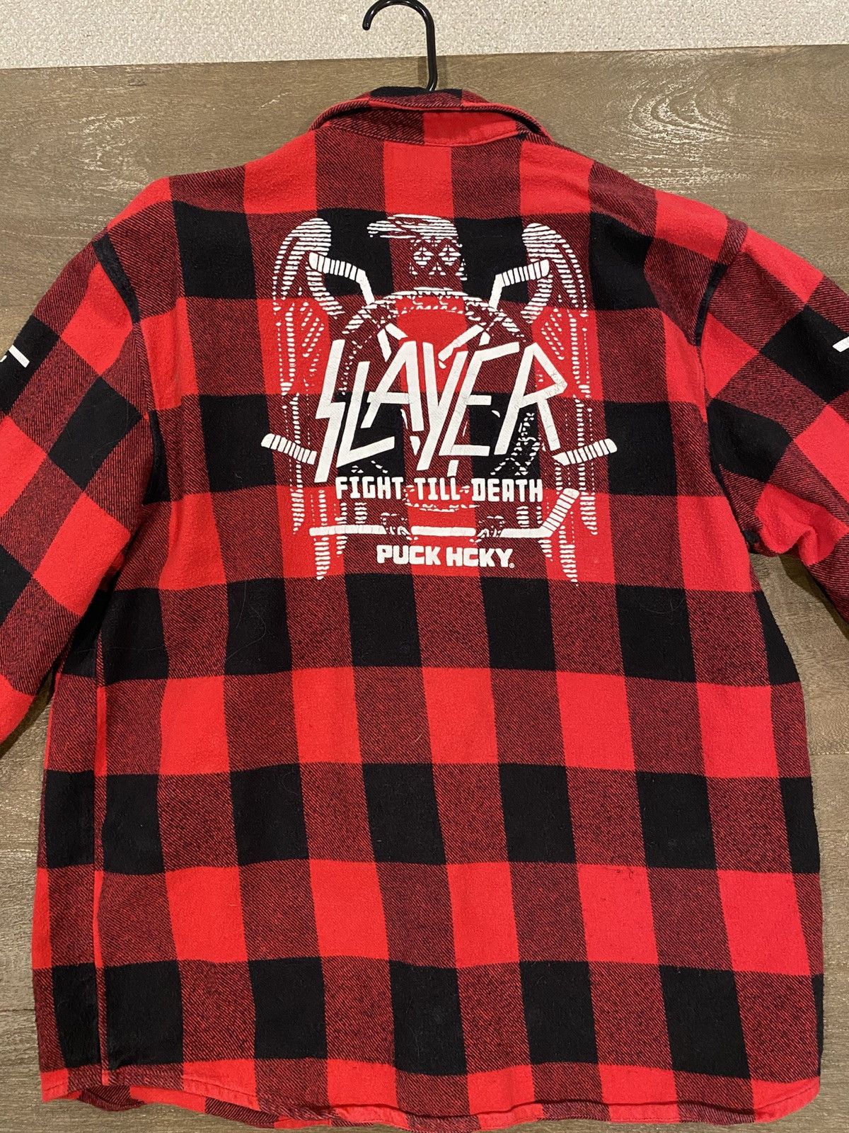 Slayer *RARE* Slayer "Fight Till Death" Puck Hcky Flannel Size US XL / EU 56 / 4 - 2 Thumbnail