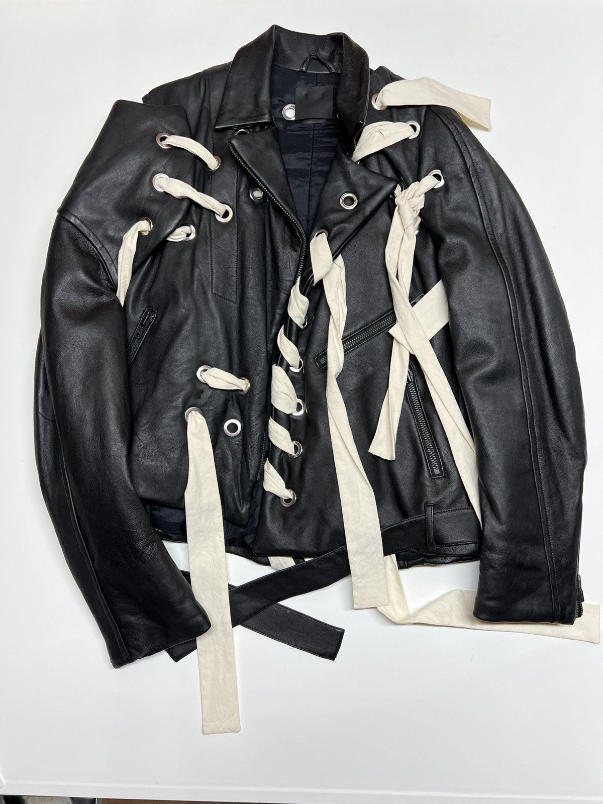 Craig Green 2016AW eyelets leather stitch biker jacket Size US L / EU 52-54 / 3 - 1 Thumbnail