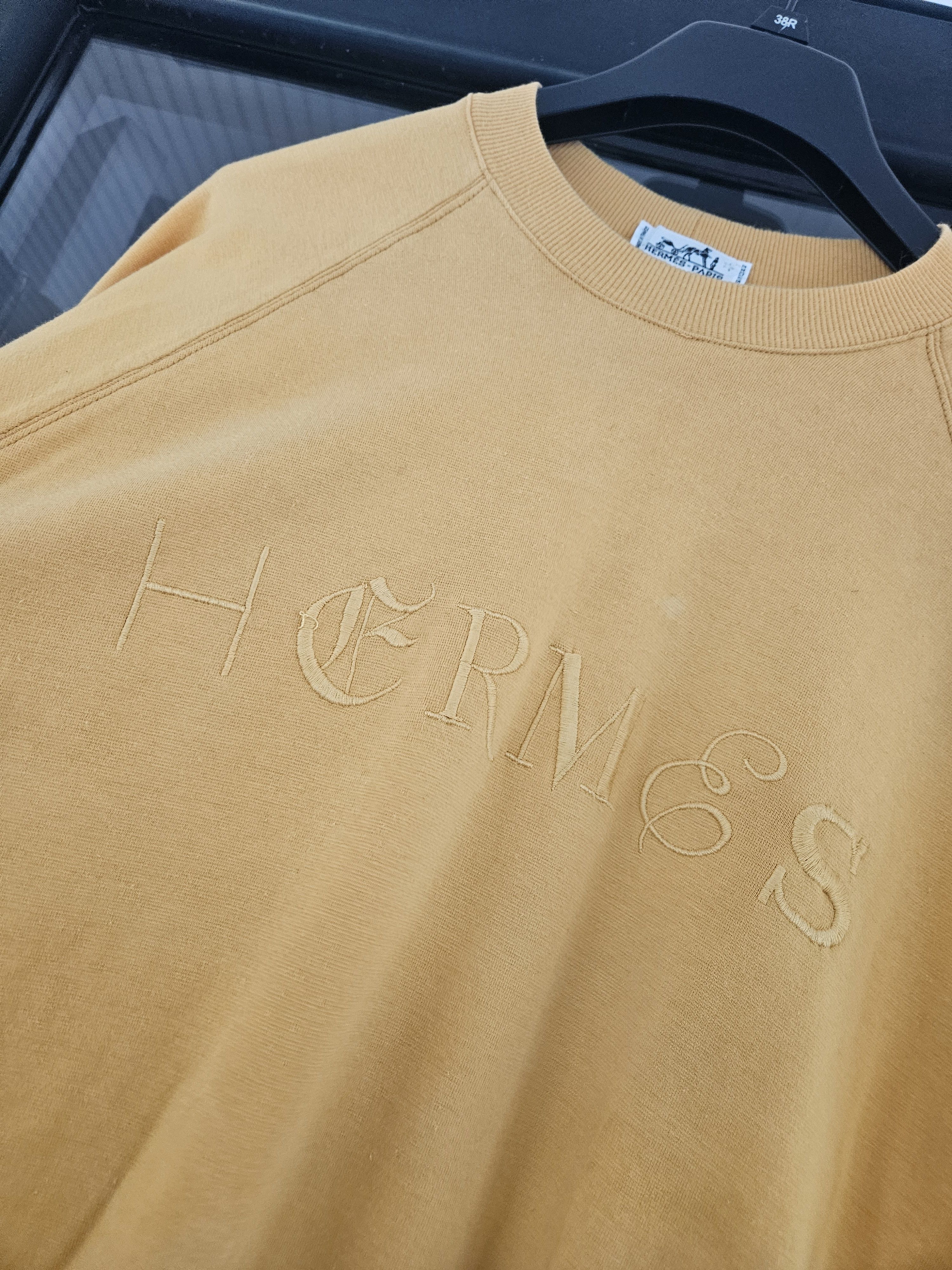 Hermes Hermes Yellow Soft Cotton Crewneck Sweater Size US M / EU 48-50 / 2 - 4 Thumbnail