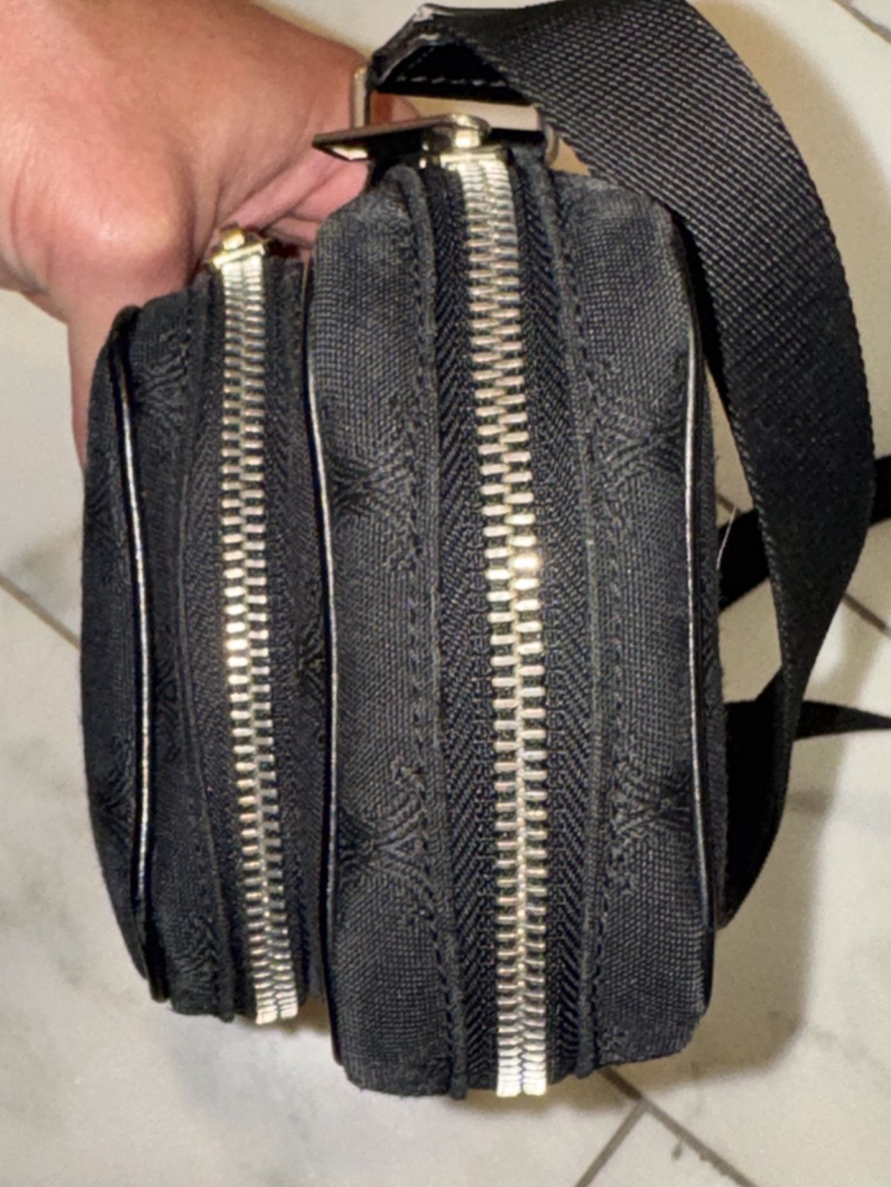 Celine Celine Paris Black Triomphe Monogram Crossbody Messenger Bag Size ONE SIZE - 6 Thumbnail