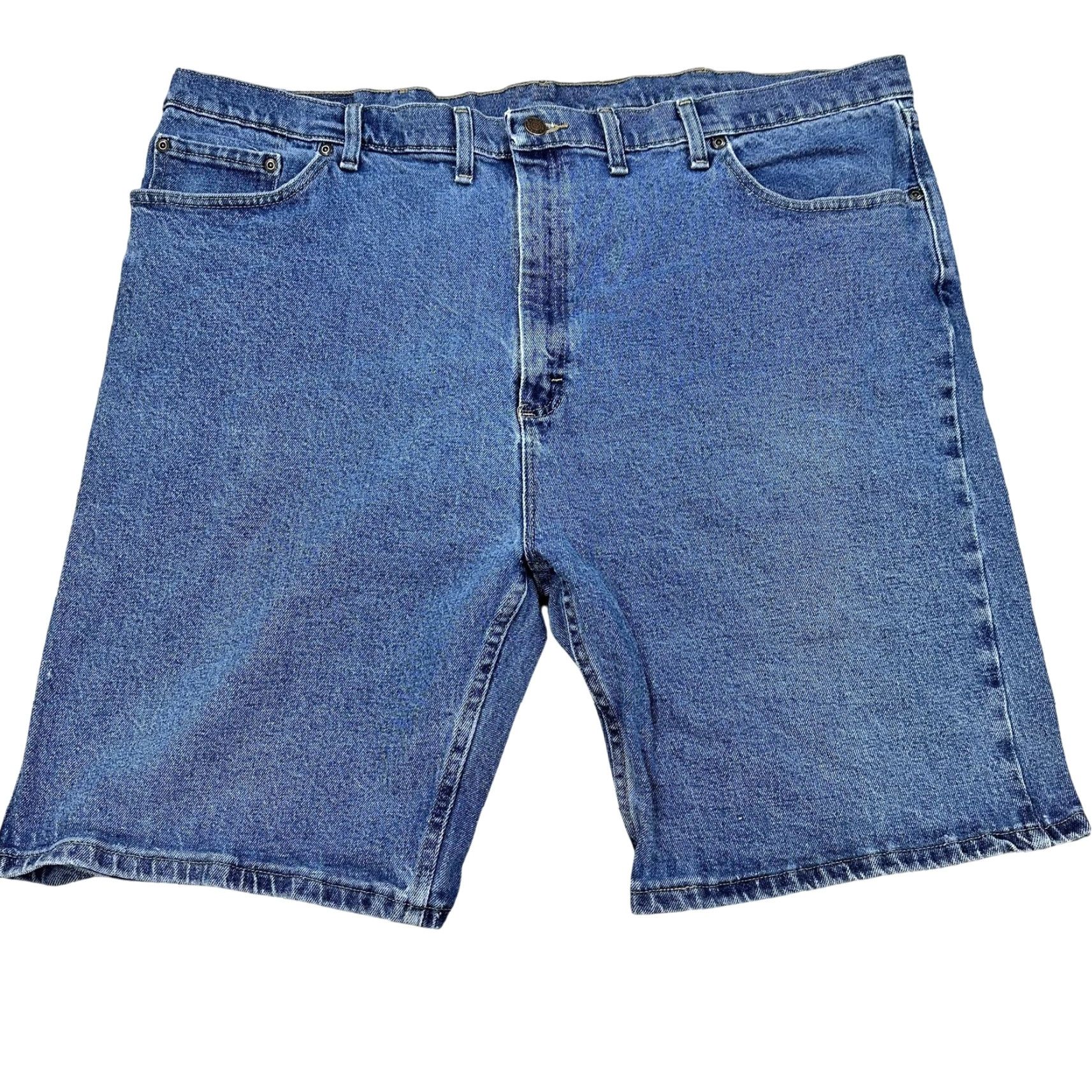 Wrangler Wrangler Shorts Mens 38 Blue Denim Bermuda 5-Pocket Zip Fly Raw Hem Jorts Casual Cotton Denim Size US 38 / EU 54 - 2 Thumbnail