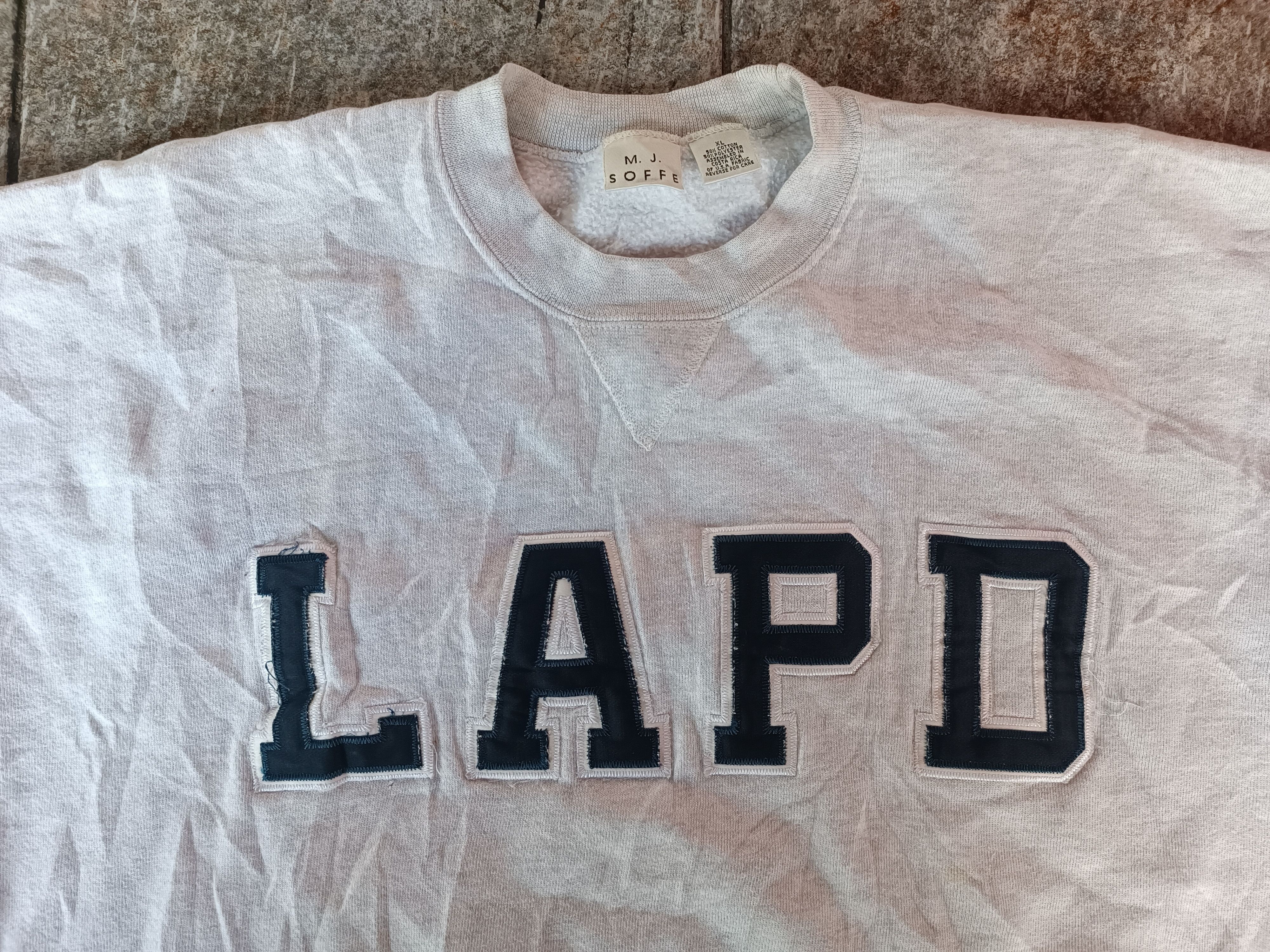 Vintage vintage 90s sweatshirt LAPD embroidery Size US XL / EU 56 / 4 - 2 Thumbnail