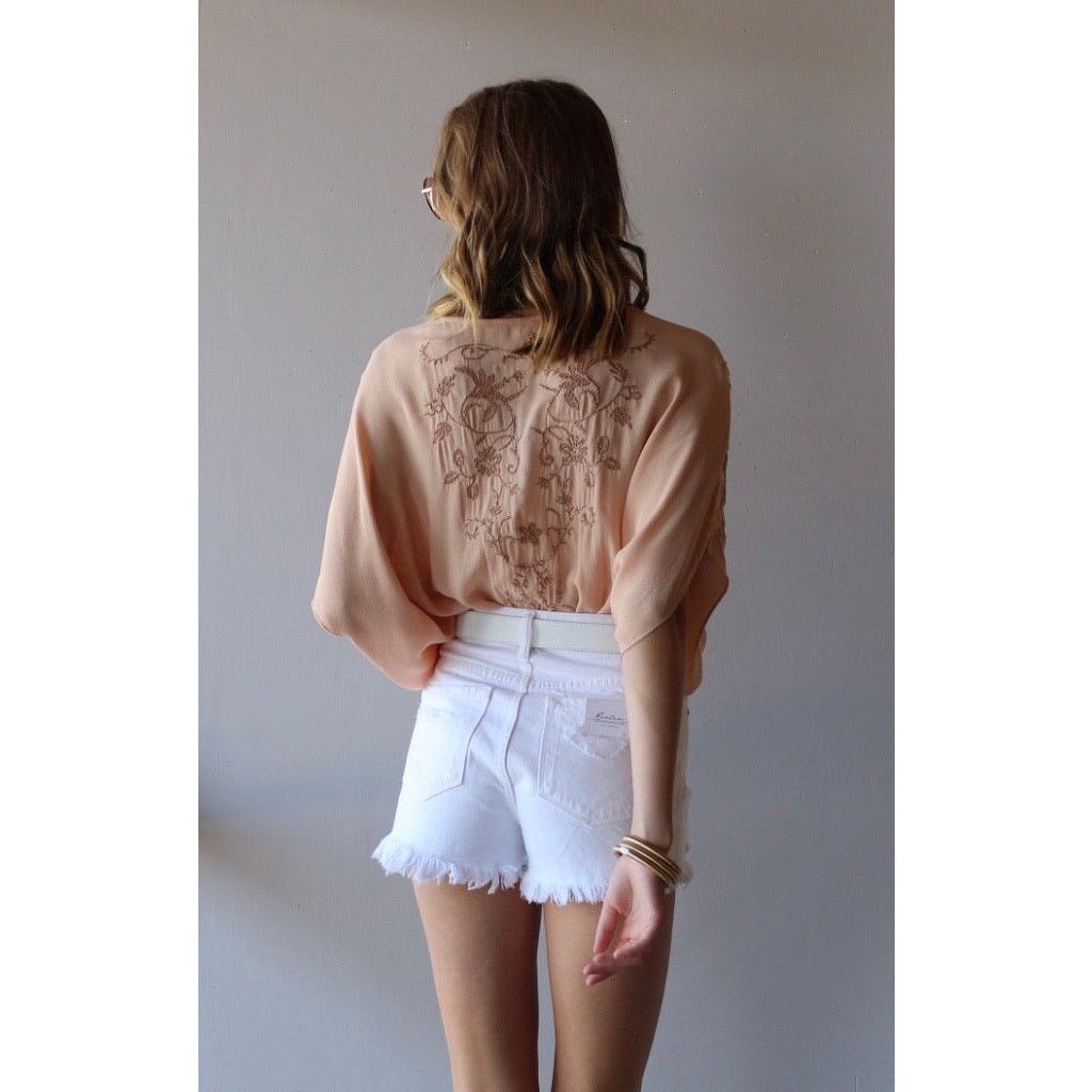 Free People Free People Pretty in Peach Summer Lover Beaded Bodysuit S Size S / US 4 / IT 40 - 5 Thumbnail