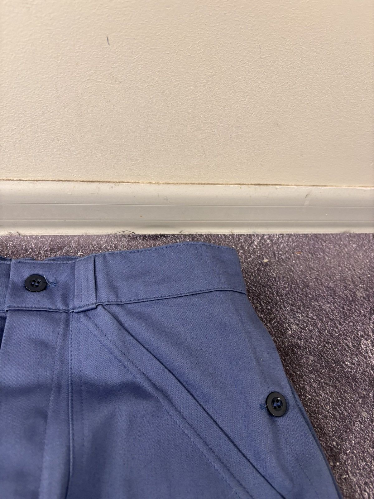 Other Vintage 1970s French Workwear Zimco Slate Blue Utility Pants Size US 34 / EU 50 - 8 Thumbnail