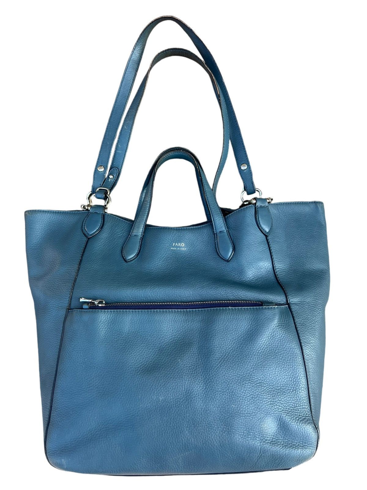 Leather FARO Japan Distressed Patina Leather 2 Way Tote Bag Size ONE SIZE - 6 Thumbnail