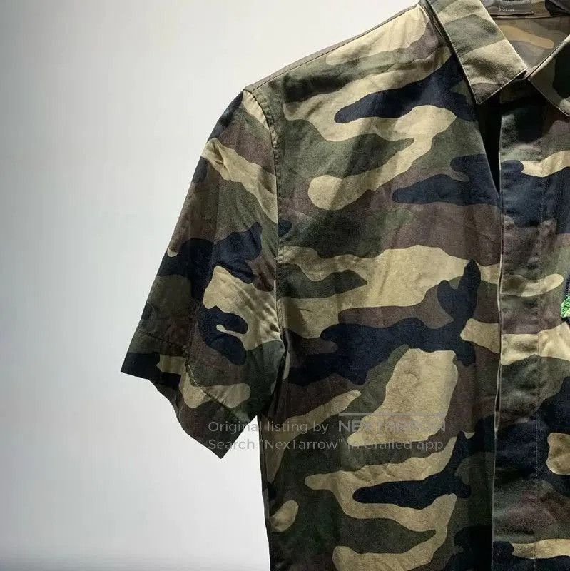 Dior Dior Green Camo Cotton Short Sleeve Shirt . Size US S / EU 44-46 / 1 - 5 Thumbnail