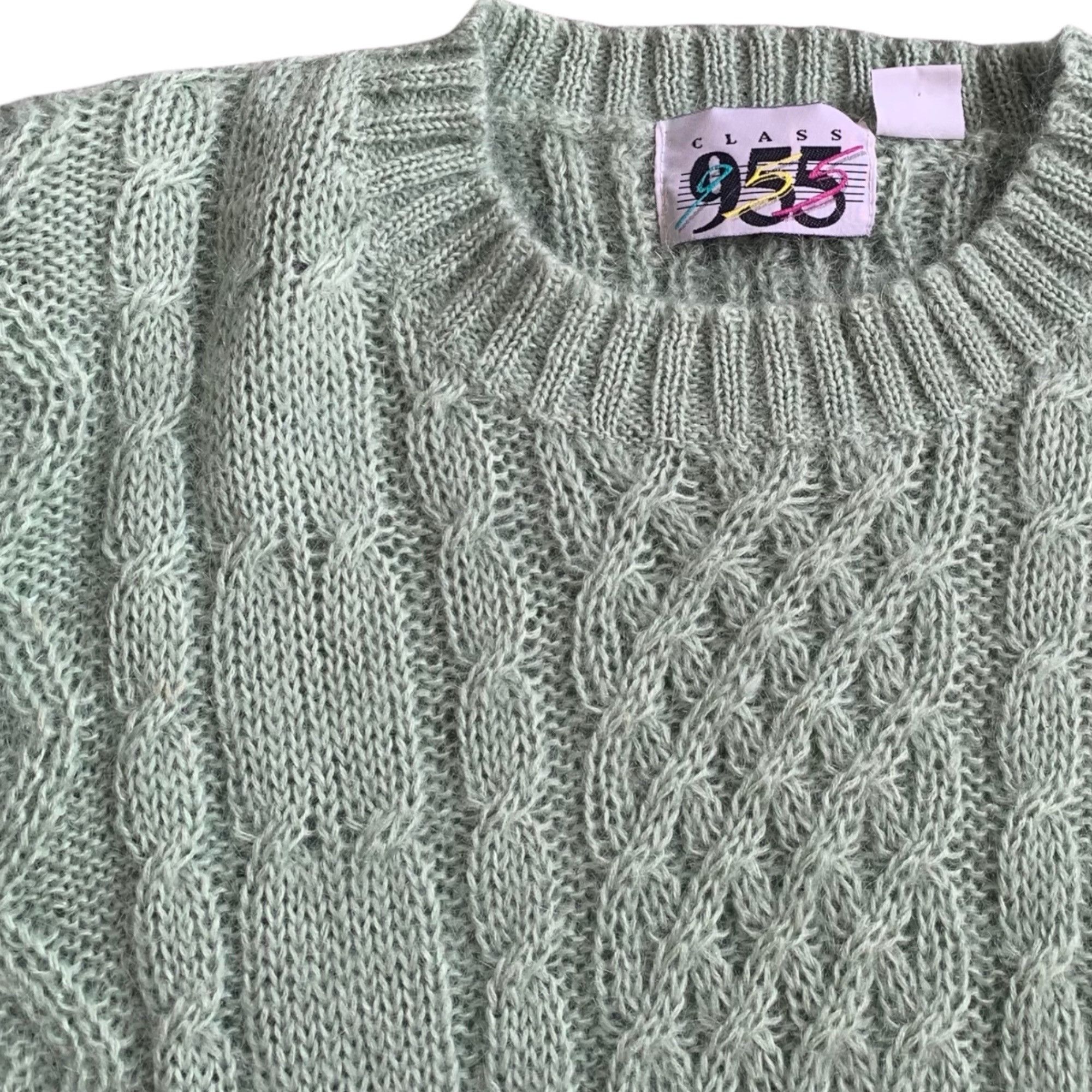 Vintage Vintage Pastel Seafoam Green Mohair Chunky Grandmacore Sweat Size S / US 4 / IT 40 - 2 Thumbnail