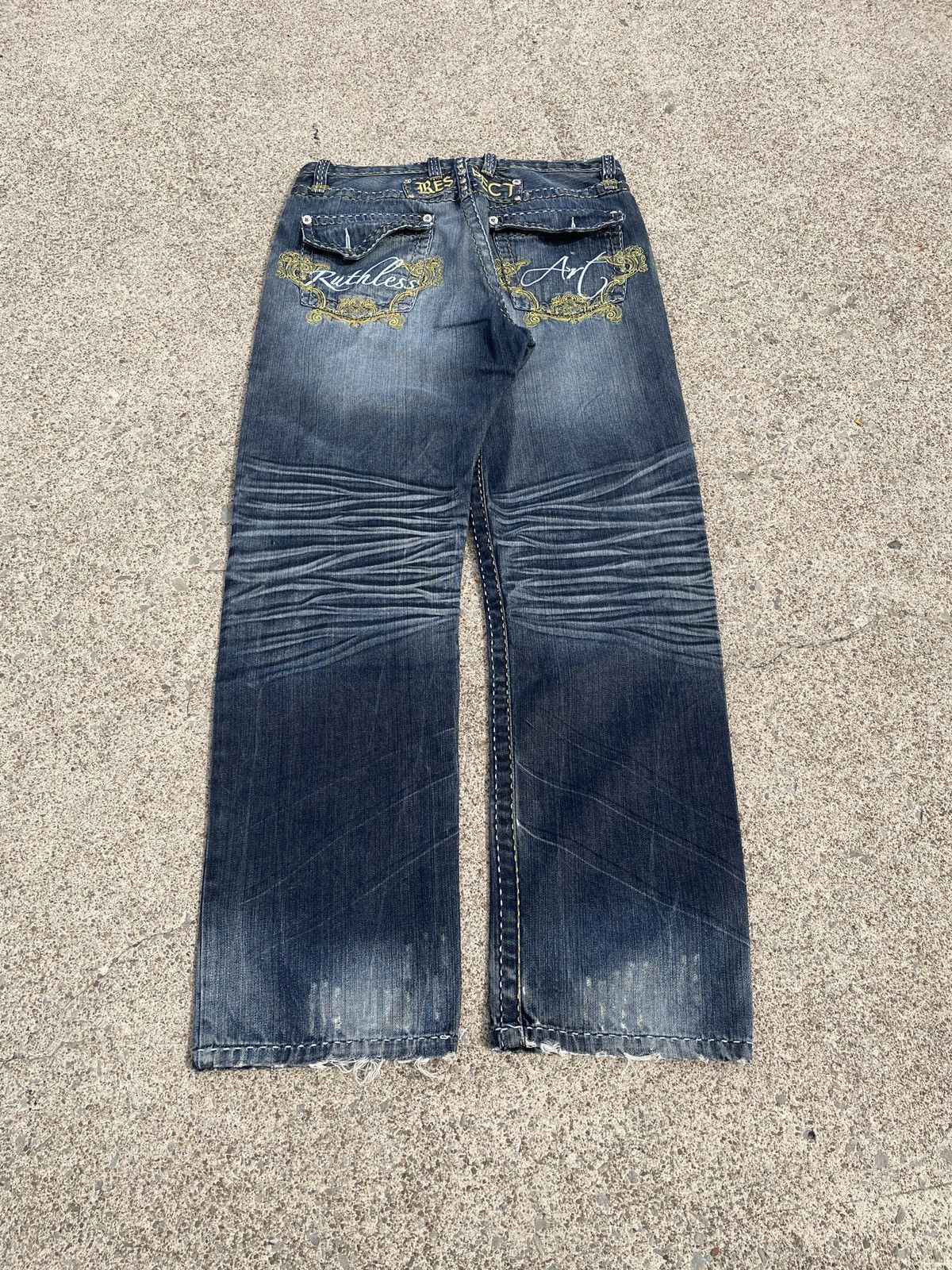 Other Ruthless Art Y2K Studded/Embroidered Jeans Size US 34 / EU 50 - 3 Thumbnail