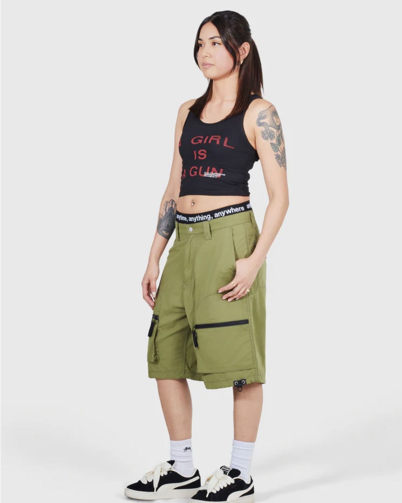 Pleasures Medium Black A Girl is A Gun Tank Top Red Tee Shirt Size M / US 6-8 / IT 42-44 - 3 Thumbnail