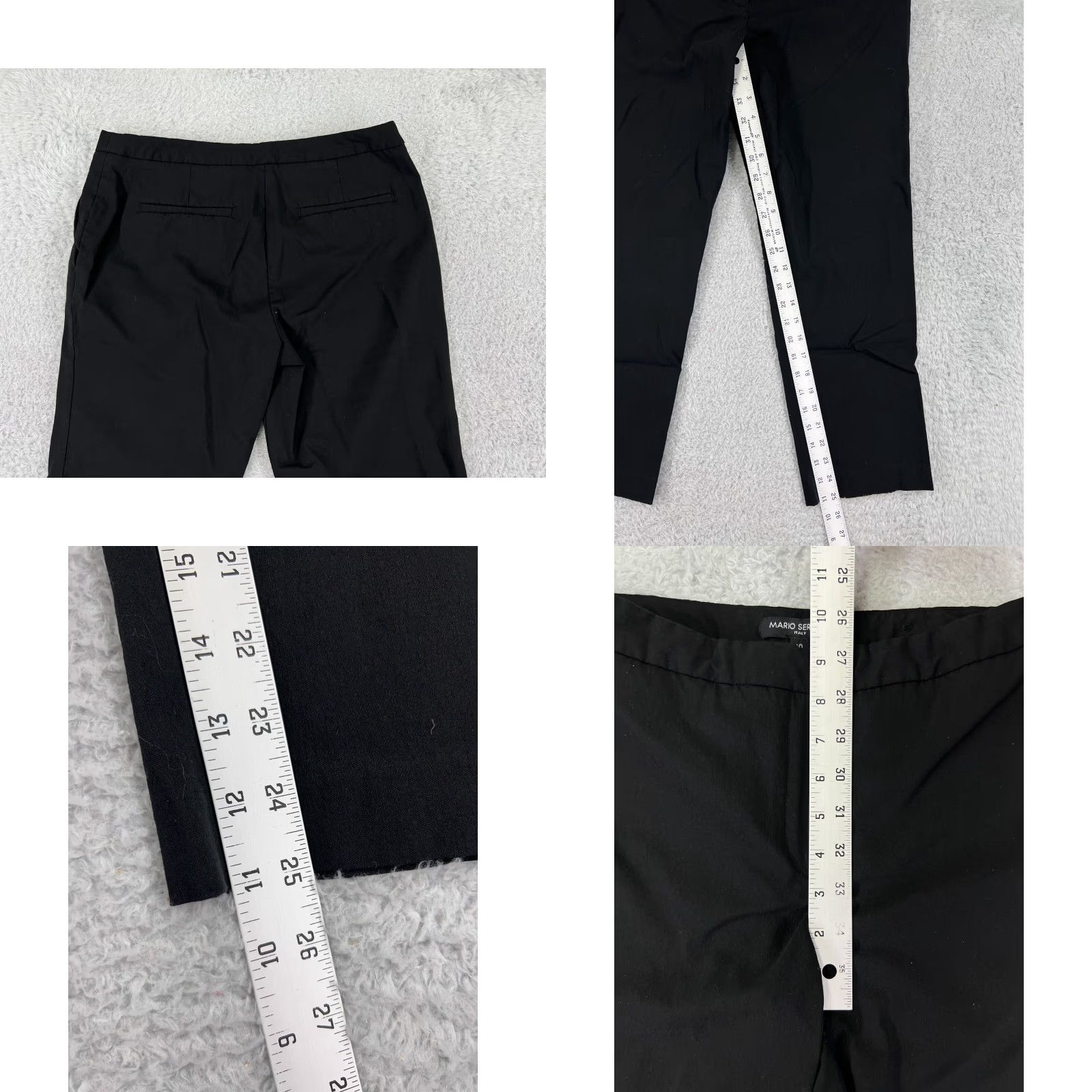 Vintage VINTAGE Mario Serrani Pants Women 10 Black Straight Polyester Rayon Knit Chino Regular Zip Pockets Flat Front Buckle Size 32" / US 10 / IT 46 - 8 Thumbnail