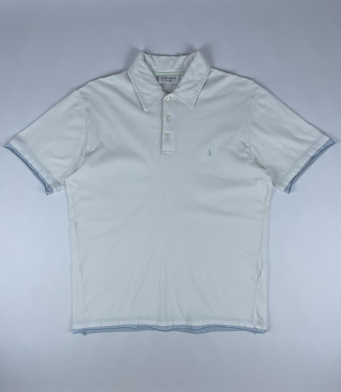 Yves Saint Laurent Vintage Yves Saints Laurent YSL Polo T-shirt Size US L / EU 52-54 / 3 - 1 Thumbnail