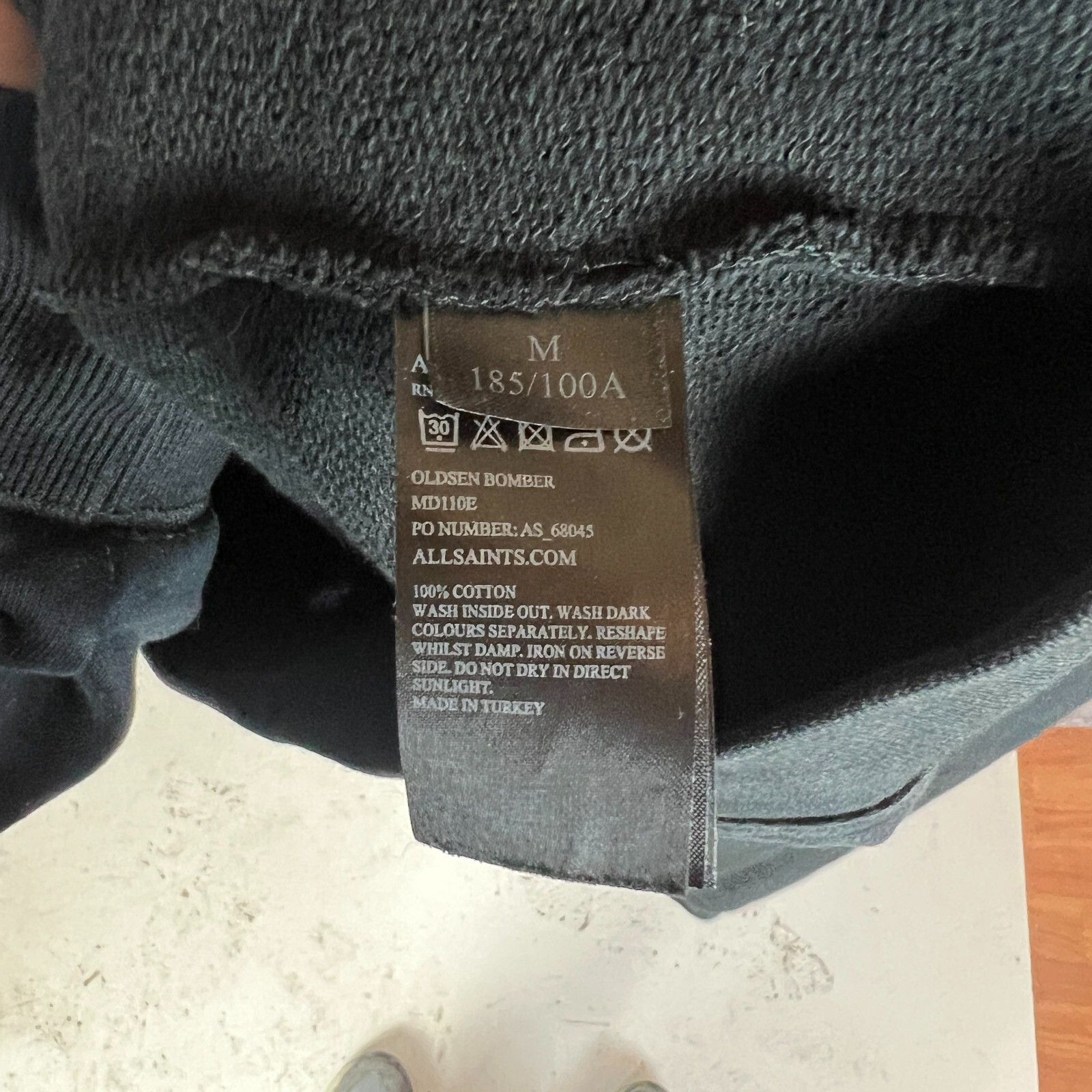 Allsaints Allsaints Bomber Zip Sweatshirt Men's Size M Black ` Size US M / EU 48-50 / 2 - 5 Thumbnail