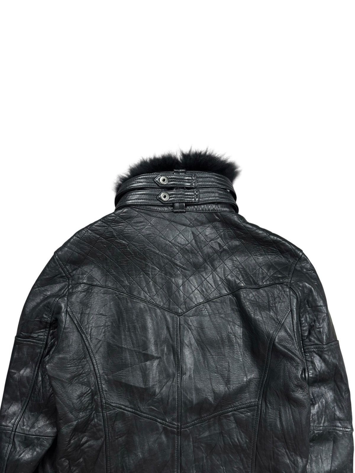 2000s Jackrose - Trim Fur Collar Vkei Style Leather Jacket 00s