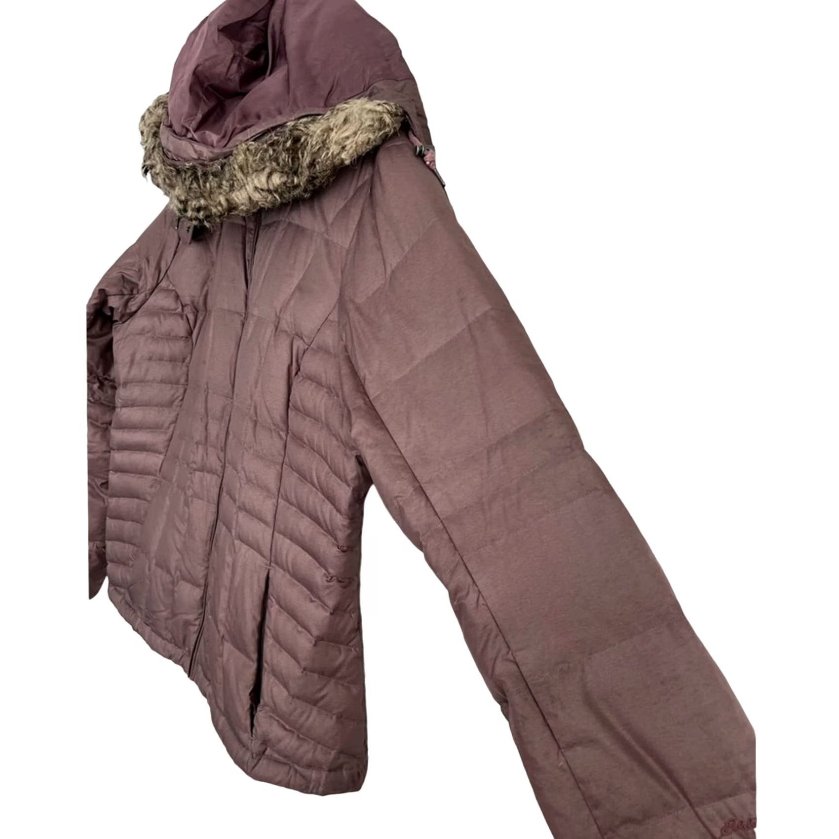 Eddie Bauer VINTAGE? Eddie Bauer Womens Premium Goose Down Quilted Jacket Coat FauxFur Hood MAUVE XL Size XL / US 12-14 / IT 48-50 - 3 Thumbnail