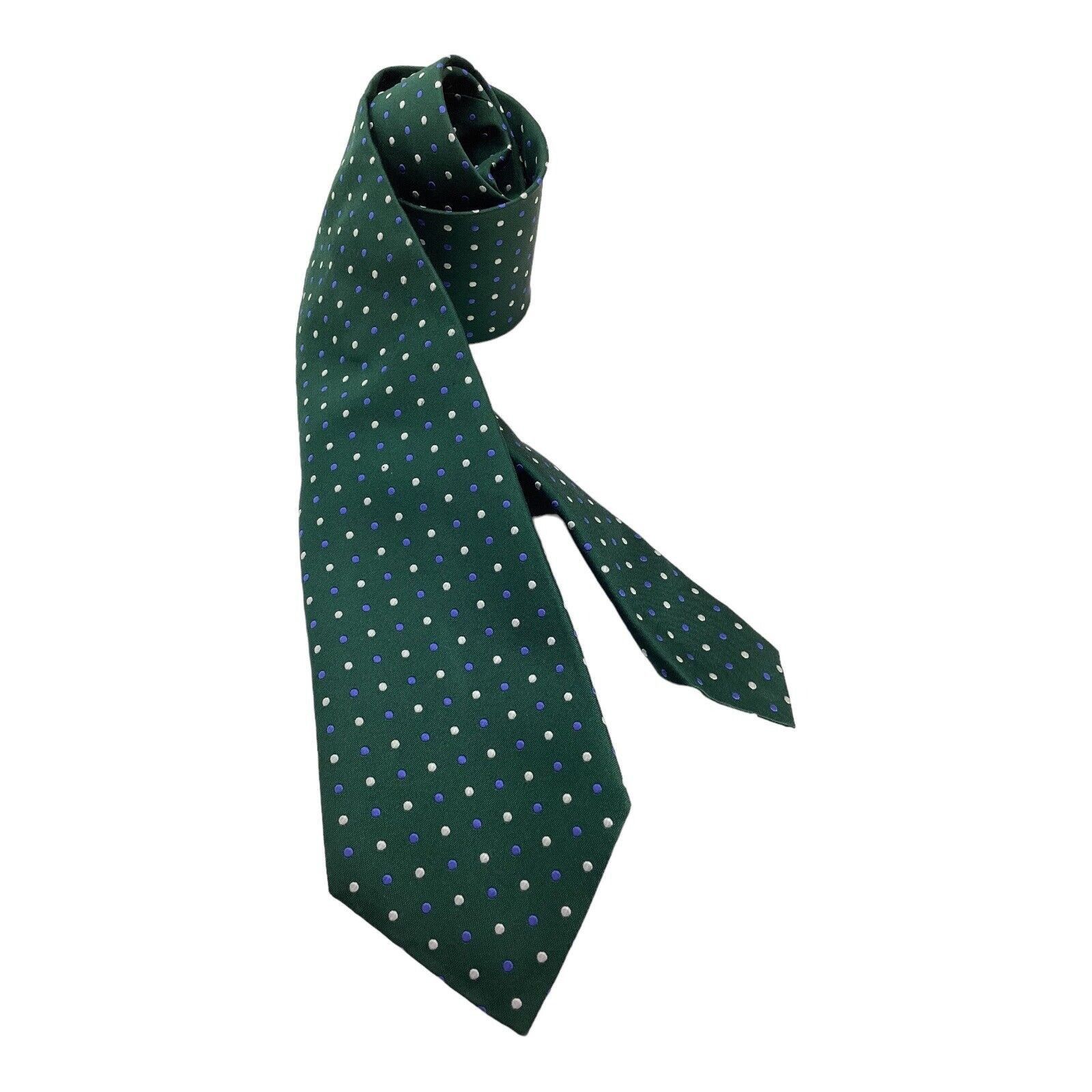 Domenico Vacca DOMENICO VACCA 7Fold Green Pin Dots Luxury Silk Tie Italy W: Size ONE SIZE - 1 Thumbnail