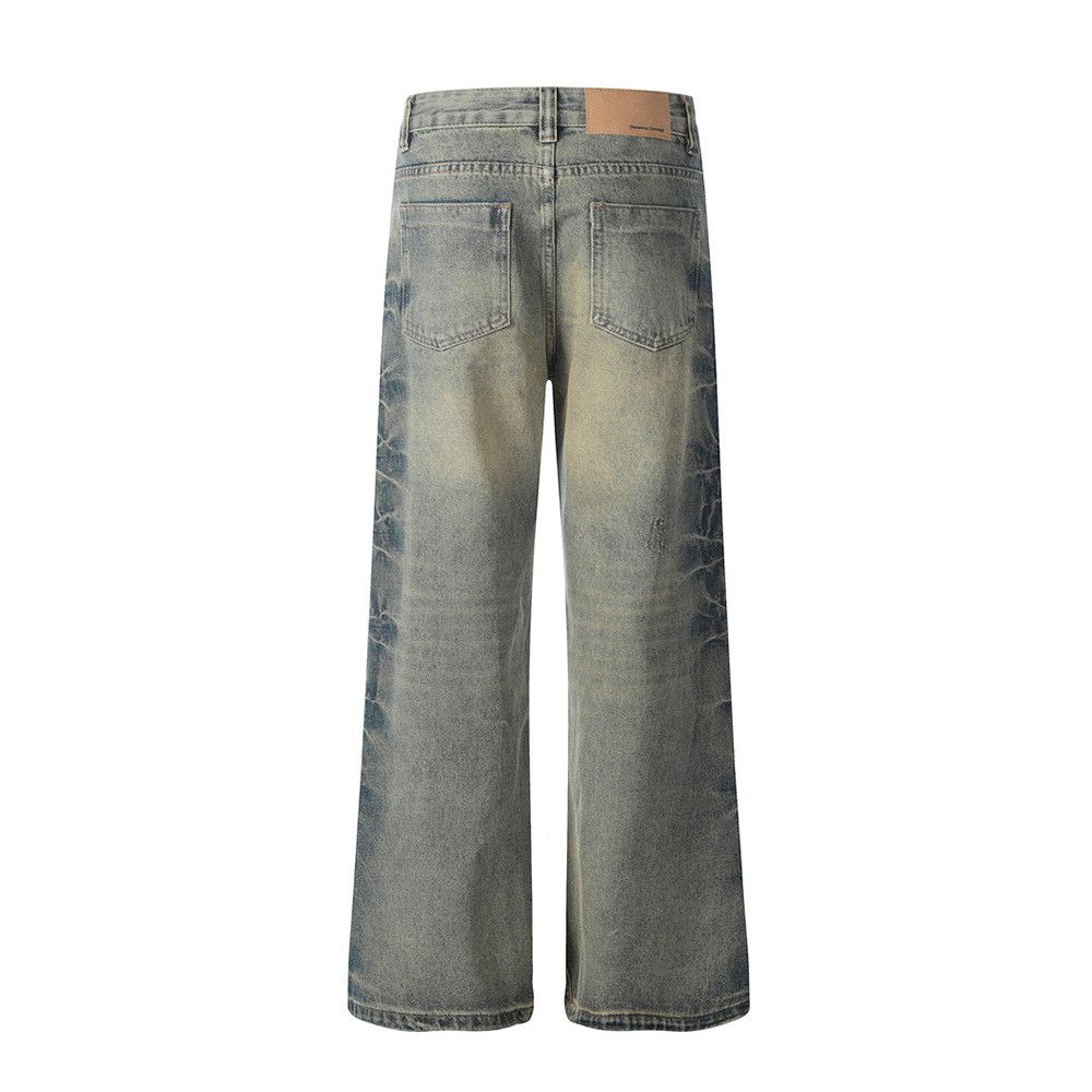 Japanese Brand × Jean Men's washed loose wide-leg punk distressed bootcut jeans Size US 32 / EU 48 - 3 Thumbnail